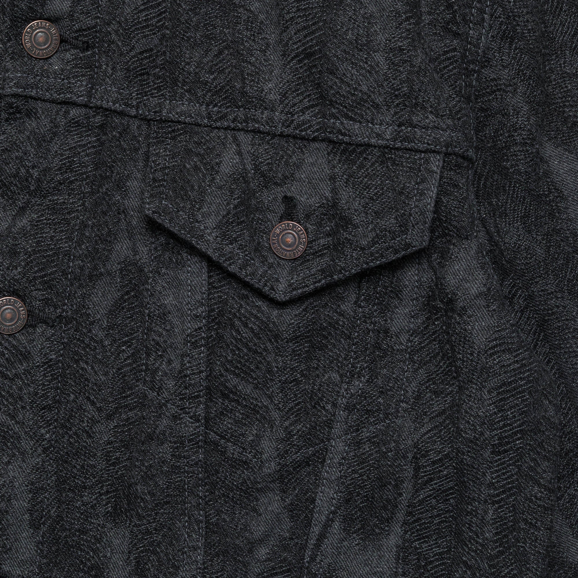 12oz MAGPIE Denim 3rd JKT - Black/Black - Image 3