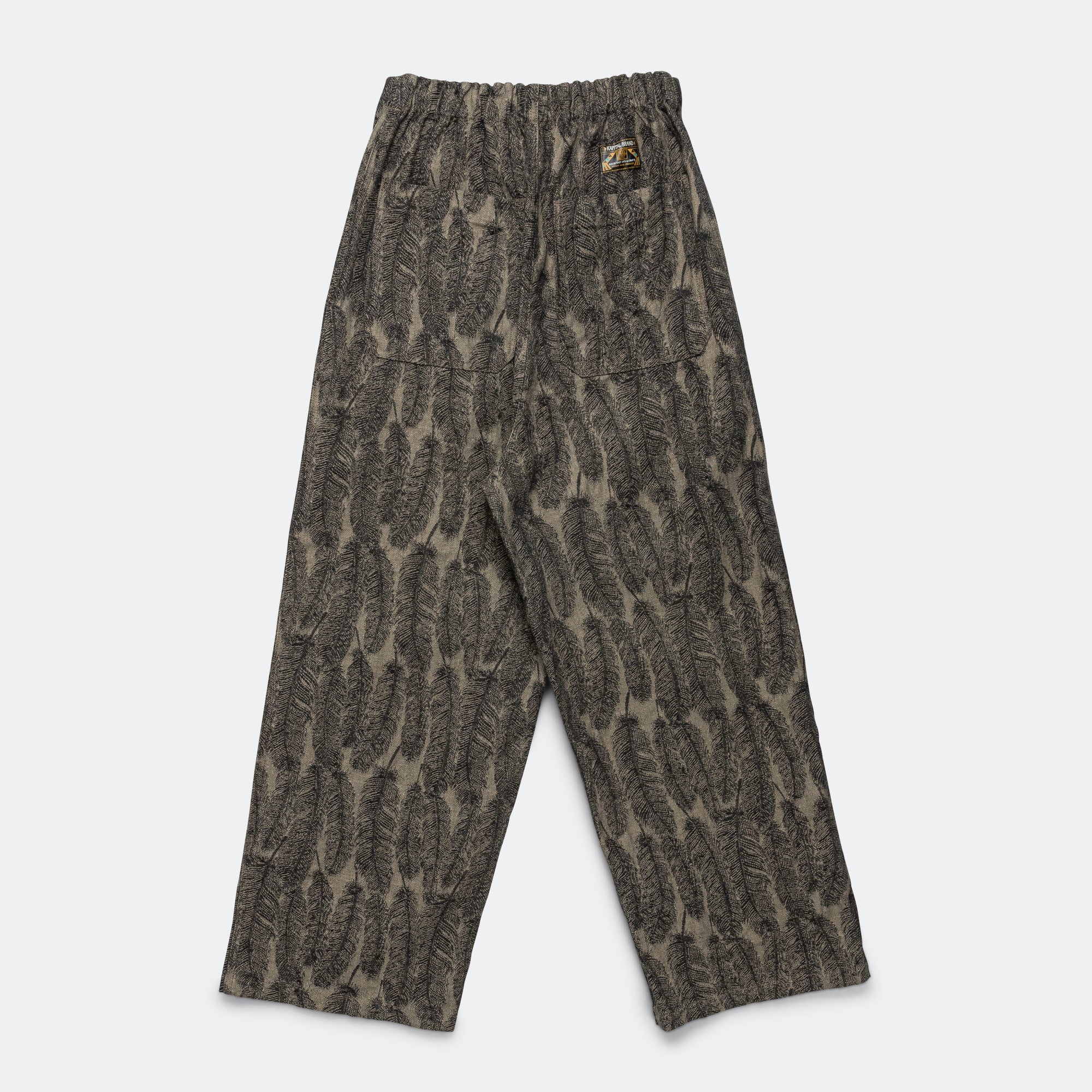 12oz MAGPIE Denim W-Knee Easy Baggy Pants - Black/Beige - Image 2