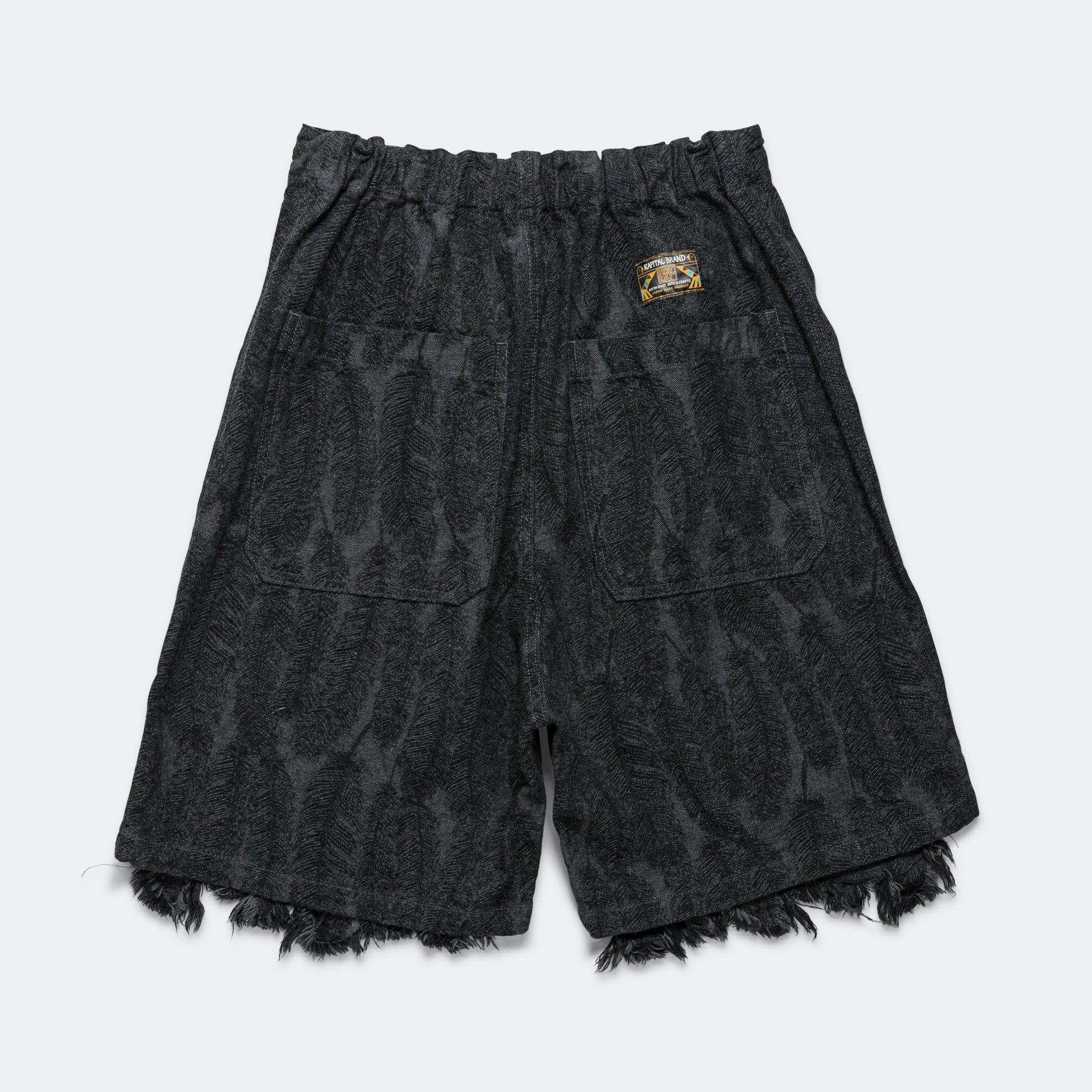 12oz MAGPIE Denim W-Knee Easy Short Pants - Black/Black - Image 2