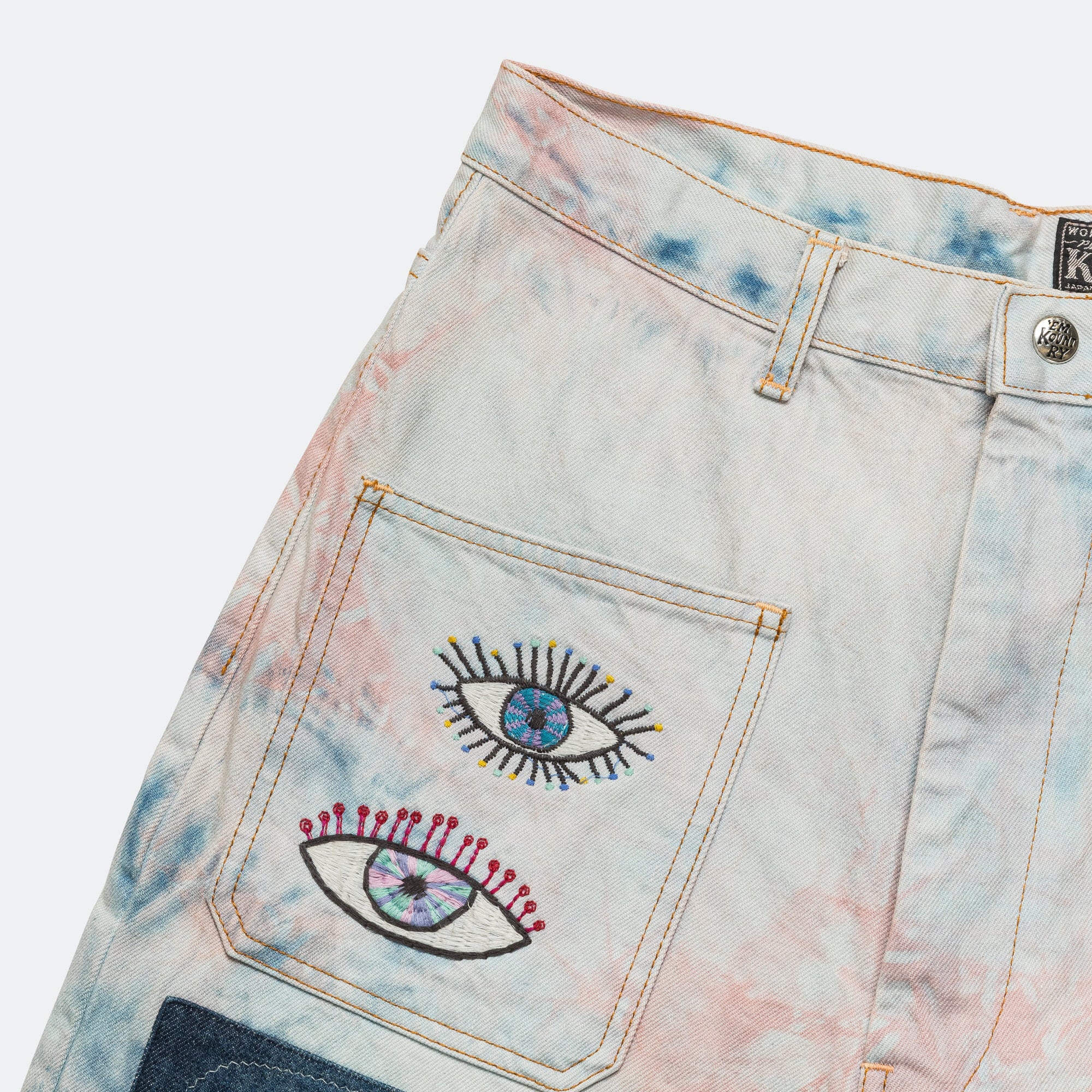 14oz Denim Tie-Dye Baggy Flare Pants(CrazyDixieRemake) - IDGxPNK - Image 4