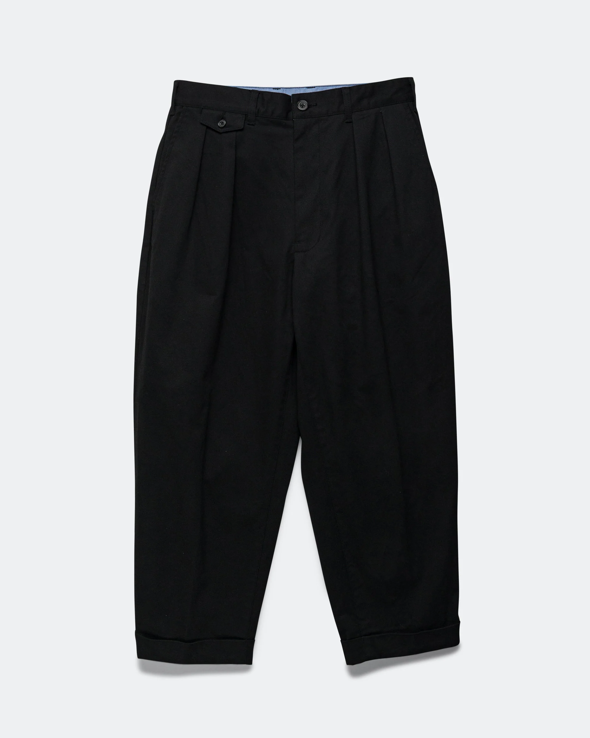 2 Pleat Twill Pants - Black