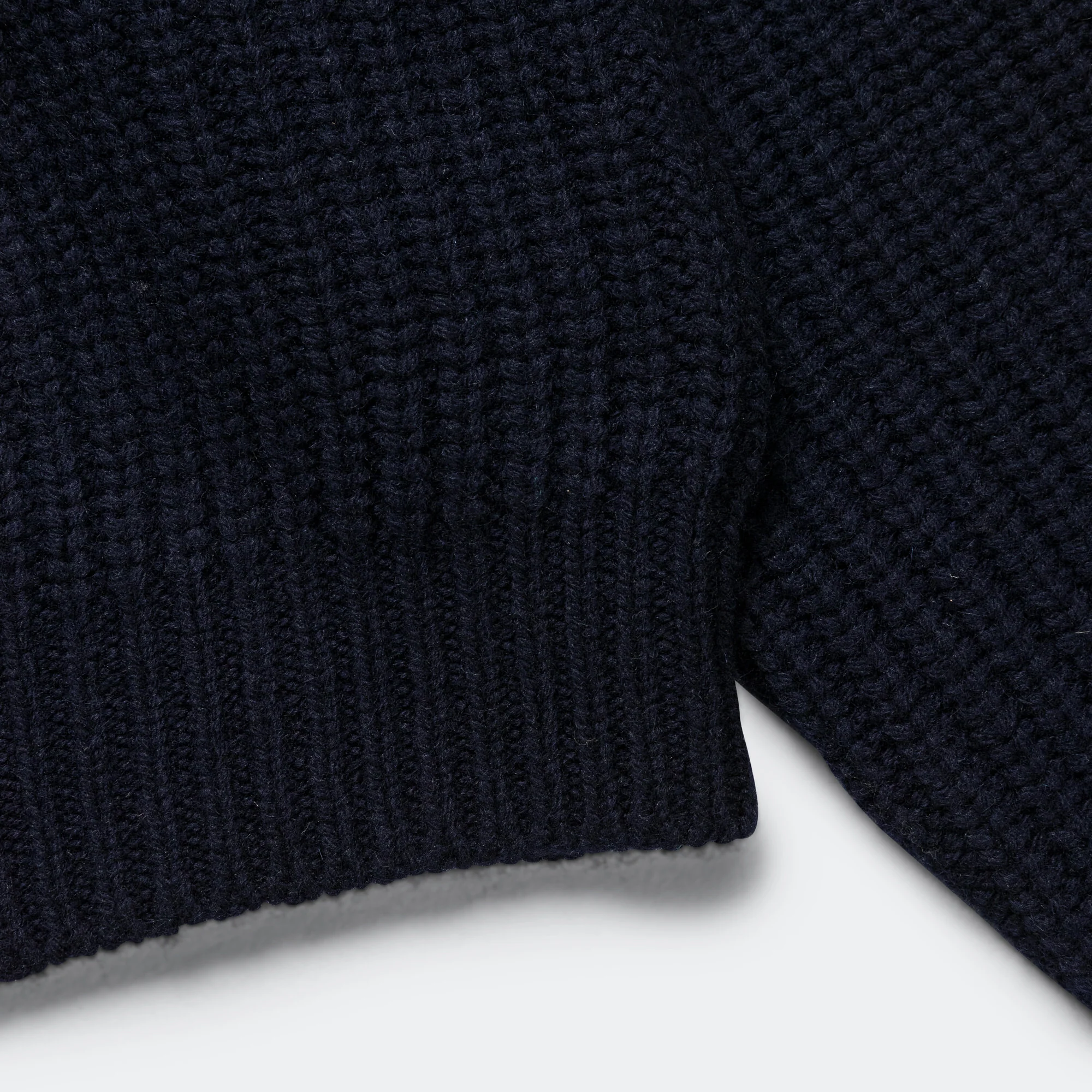 3G Wool Cable Knit ZIP UP Pullover - Navy - Image 10