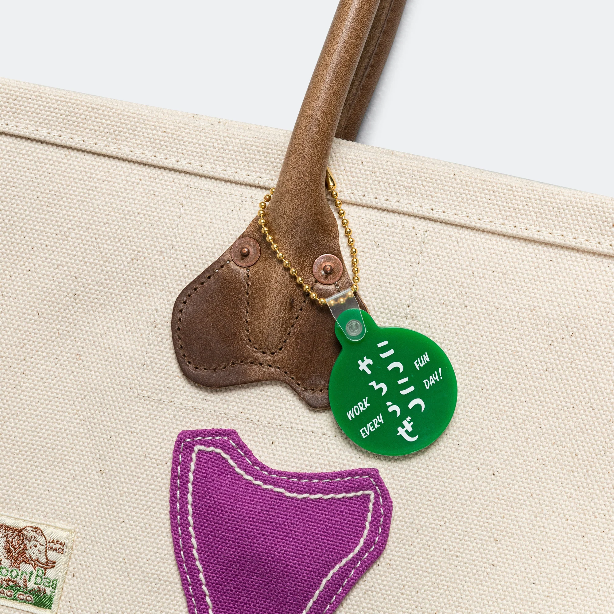 #4 Canvas KO.TSU.KO.TSU. Tote Bag - Ecru/Purple - Image 3