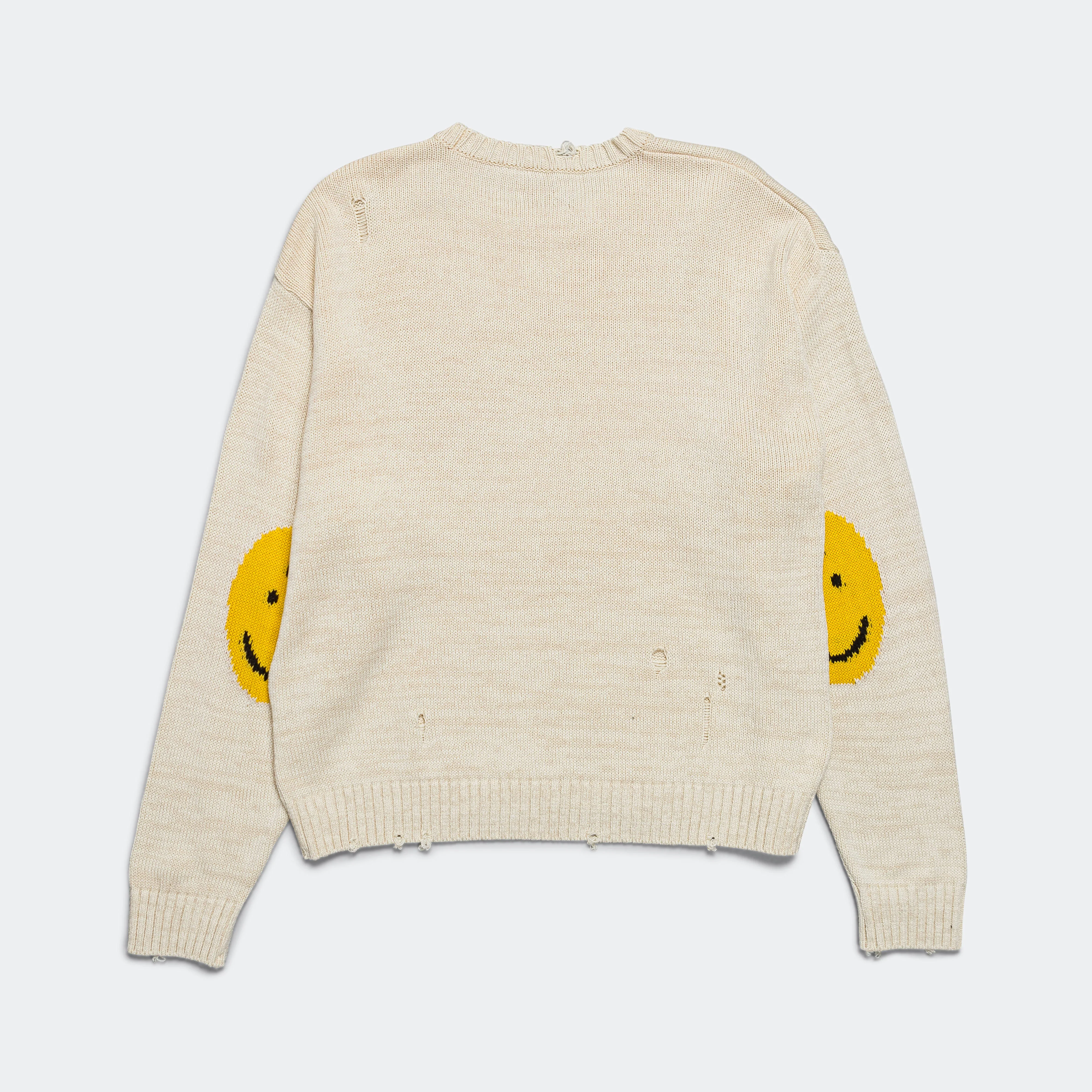 5G Cotton Knit RAINBOWY Patch Crew Sweater - Ecru - Image 3