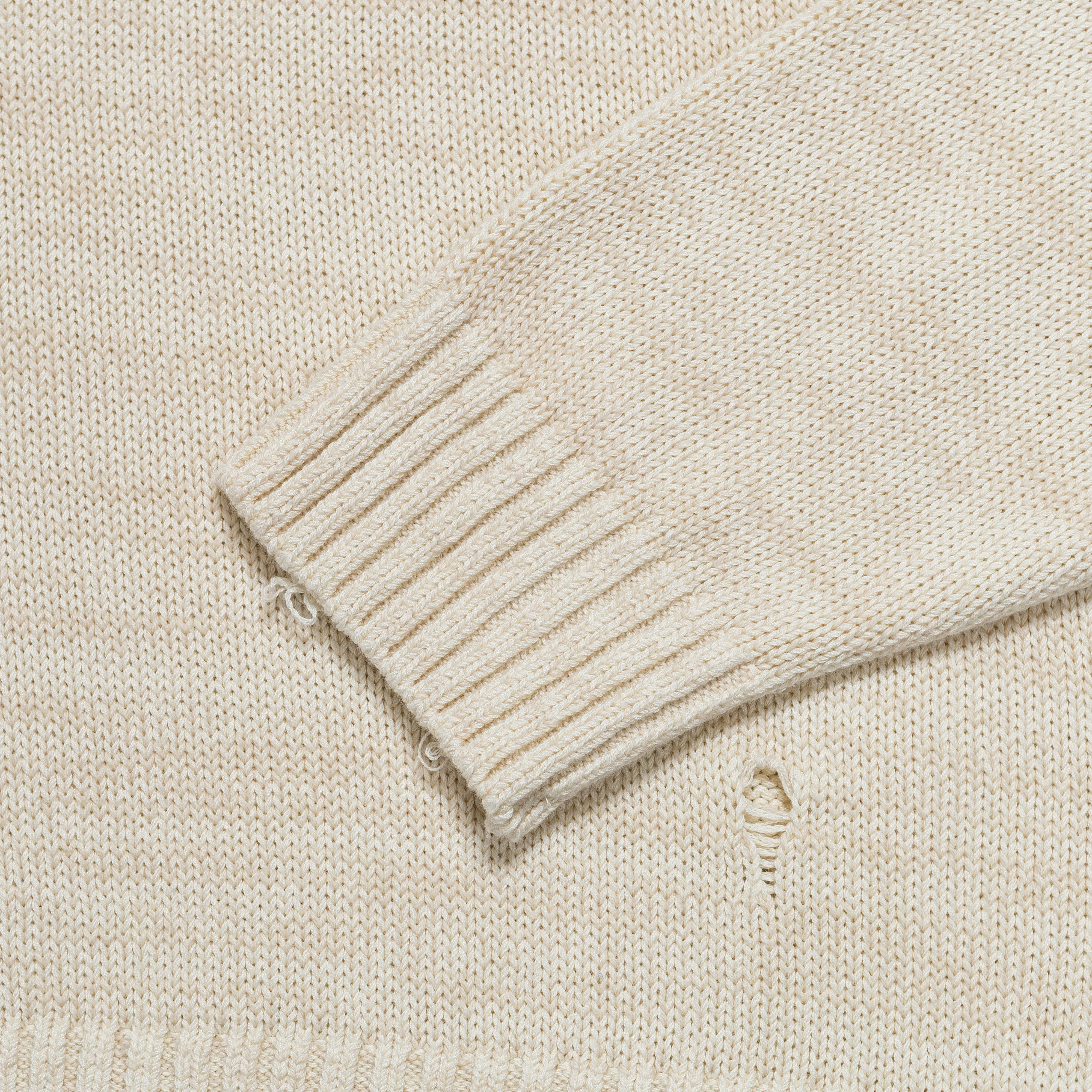 5G Cotton Knit RAINBOWY Patch Crew Sweater - Ecru - Image 5