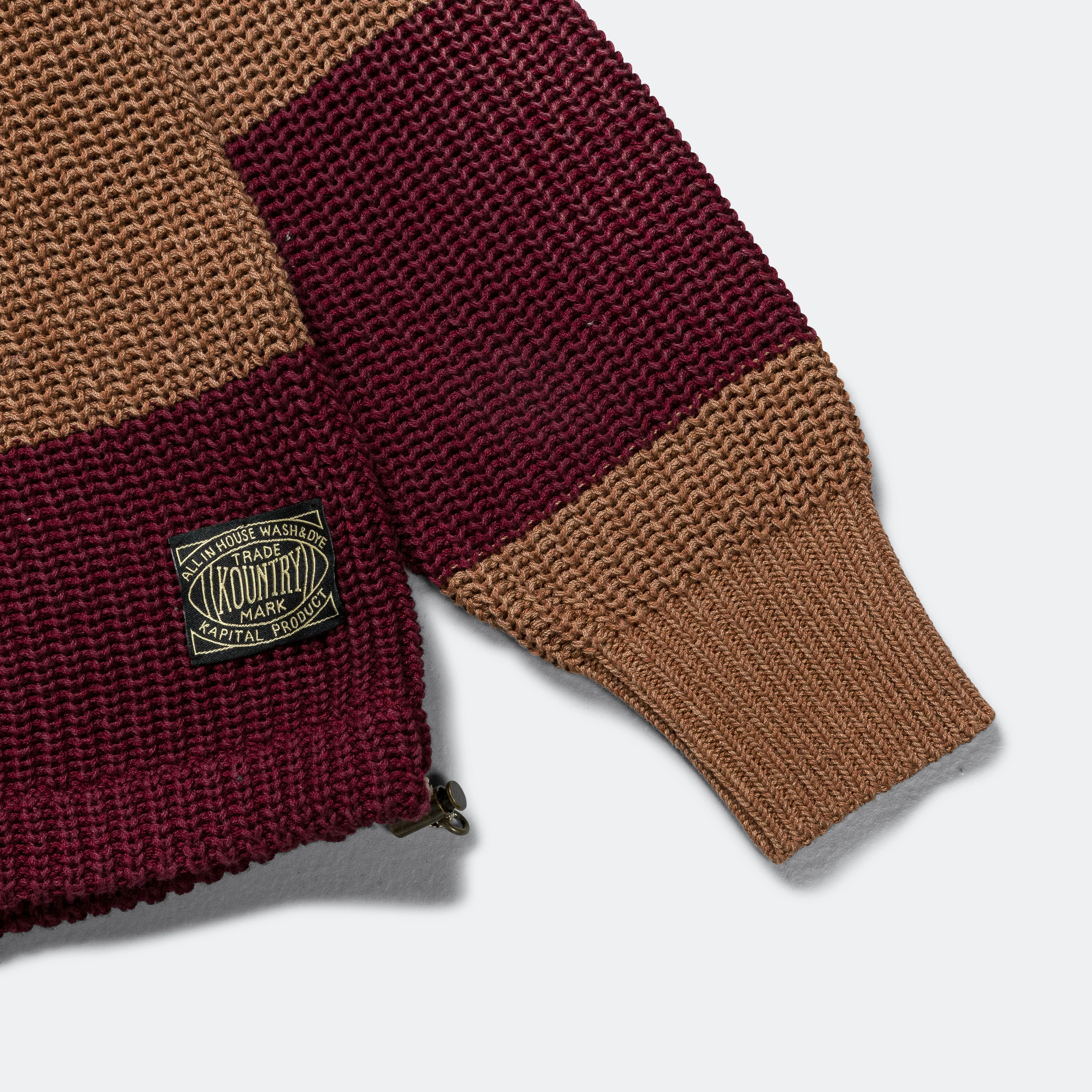 5G Cotton Knit RUGGER Shirt - Brown/Burgundy - Image 7