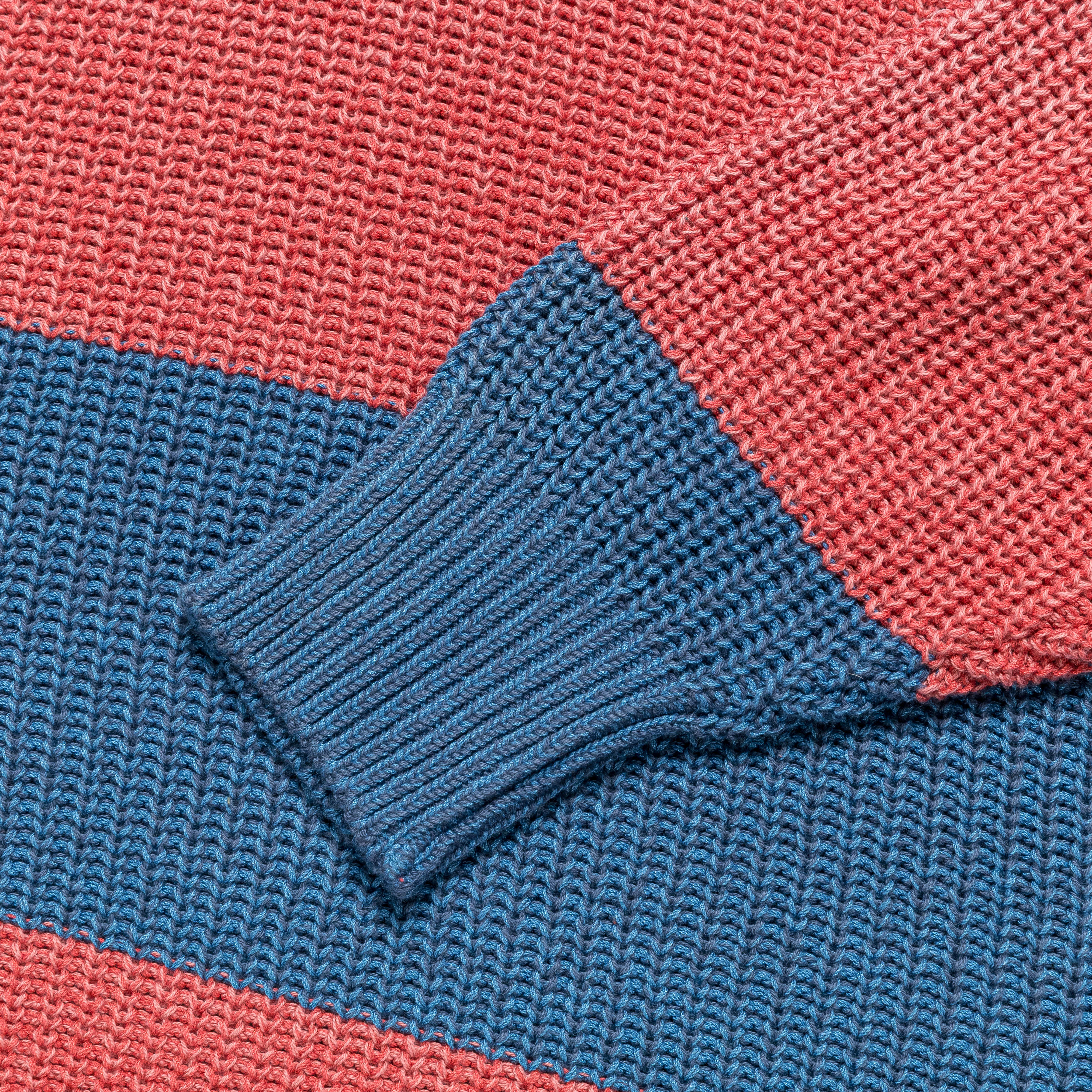 5G Cotton Knit RUGGER Shirt - Sax/Red - Image 3