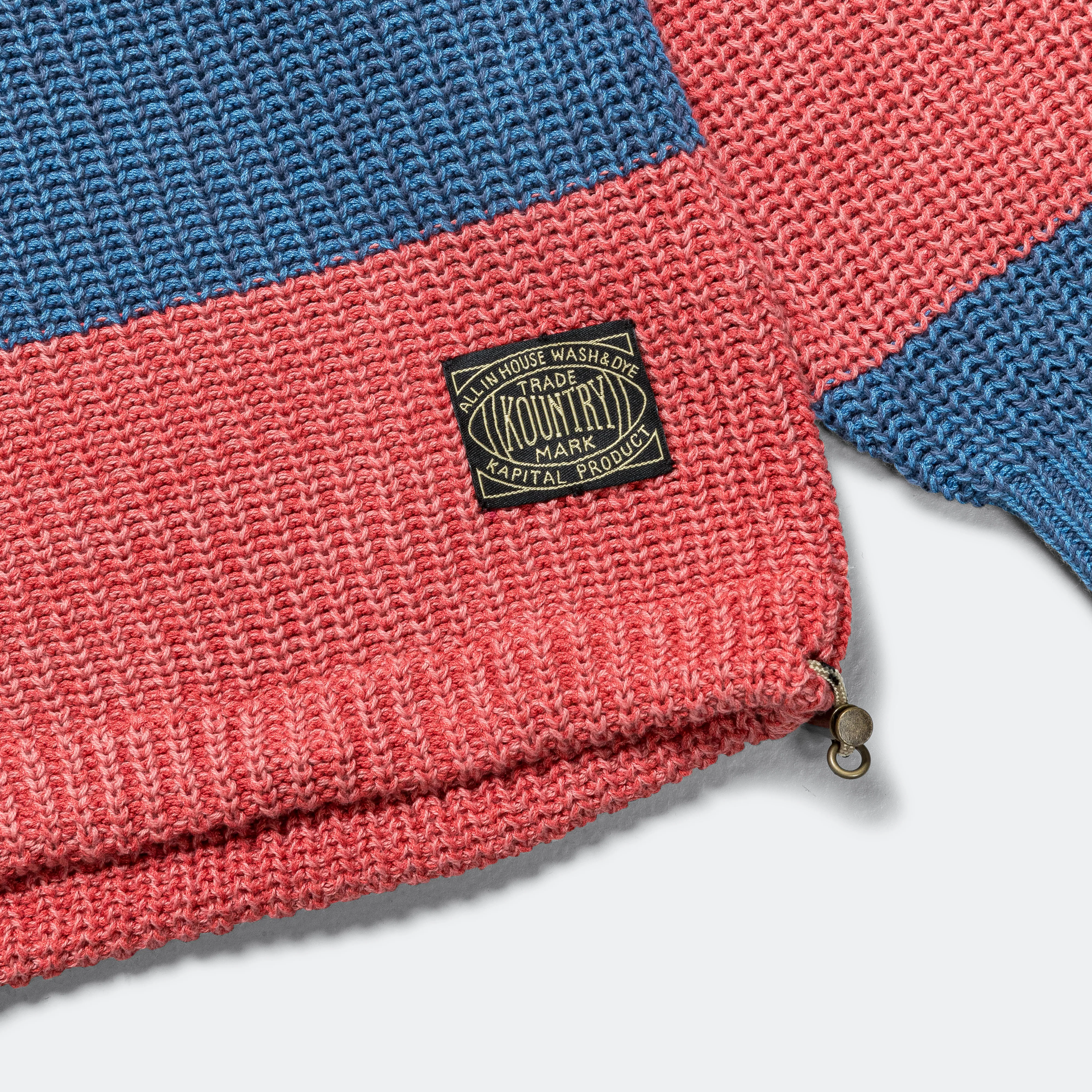 5G Cotton Knit RUGGER Shirt - Sax/Red - Image 6