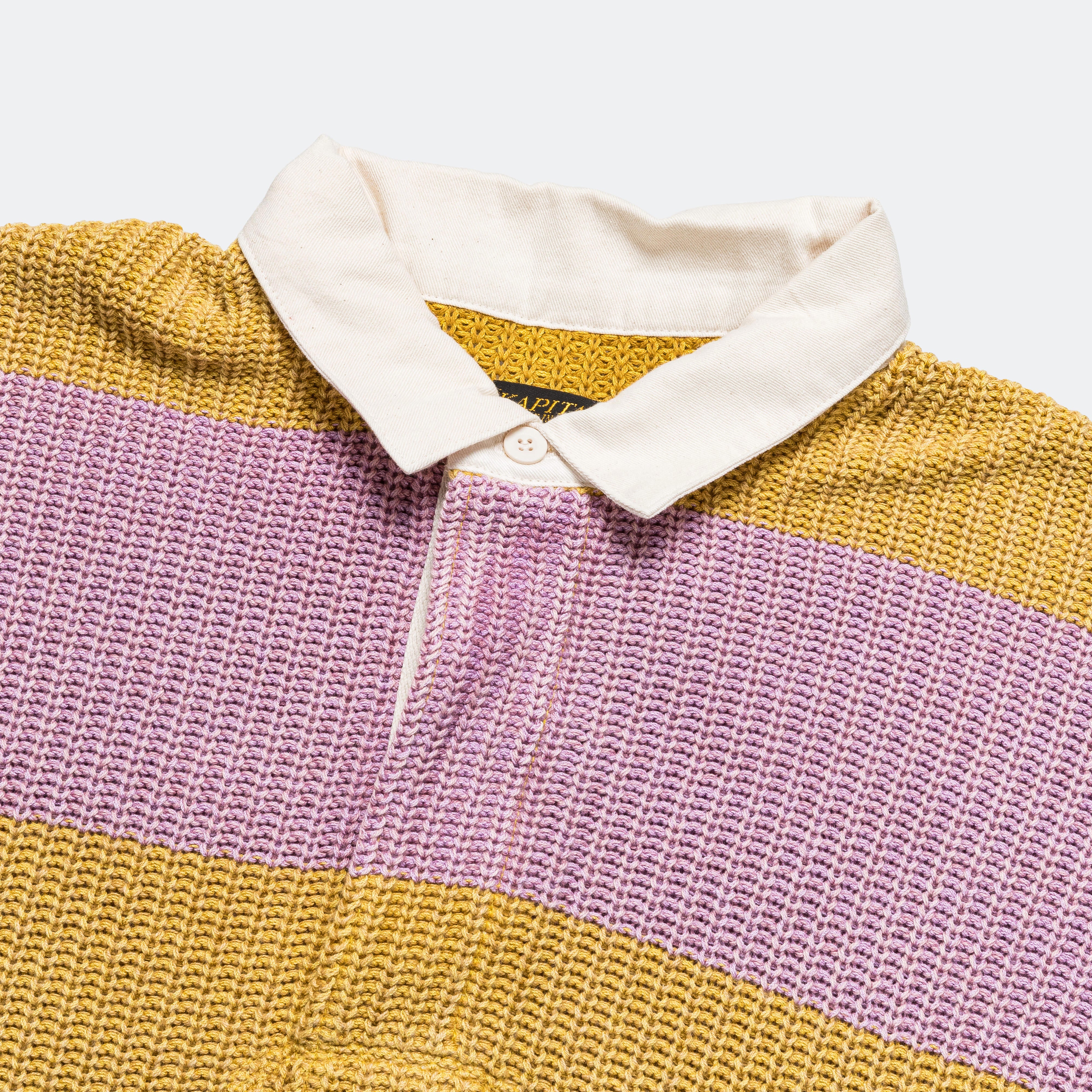 5G Cotton Knit RUGGER Shirt - Yellow/Pink - Image 2