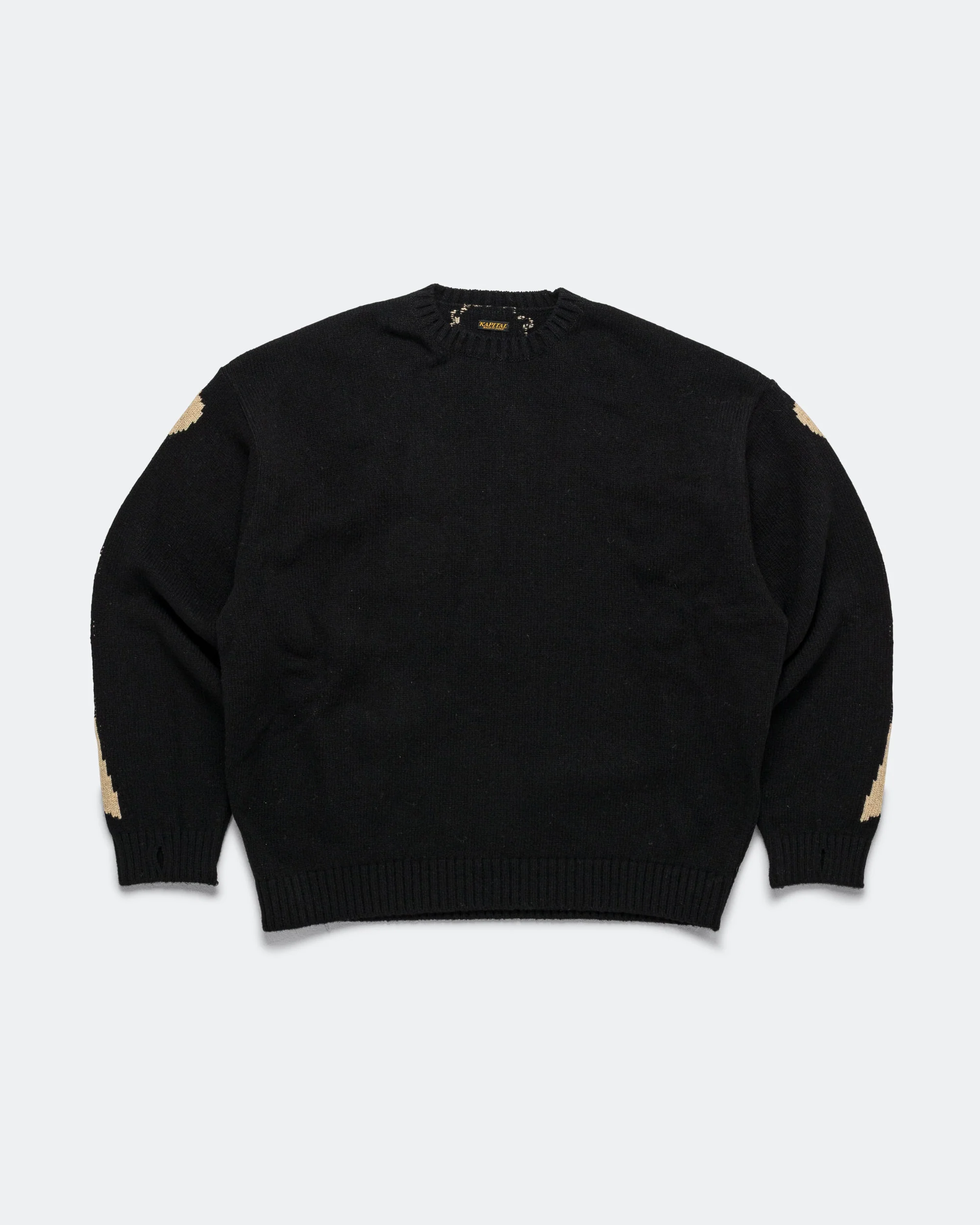 5G Wool BONE Crew Sweater - Black