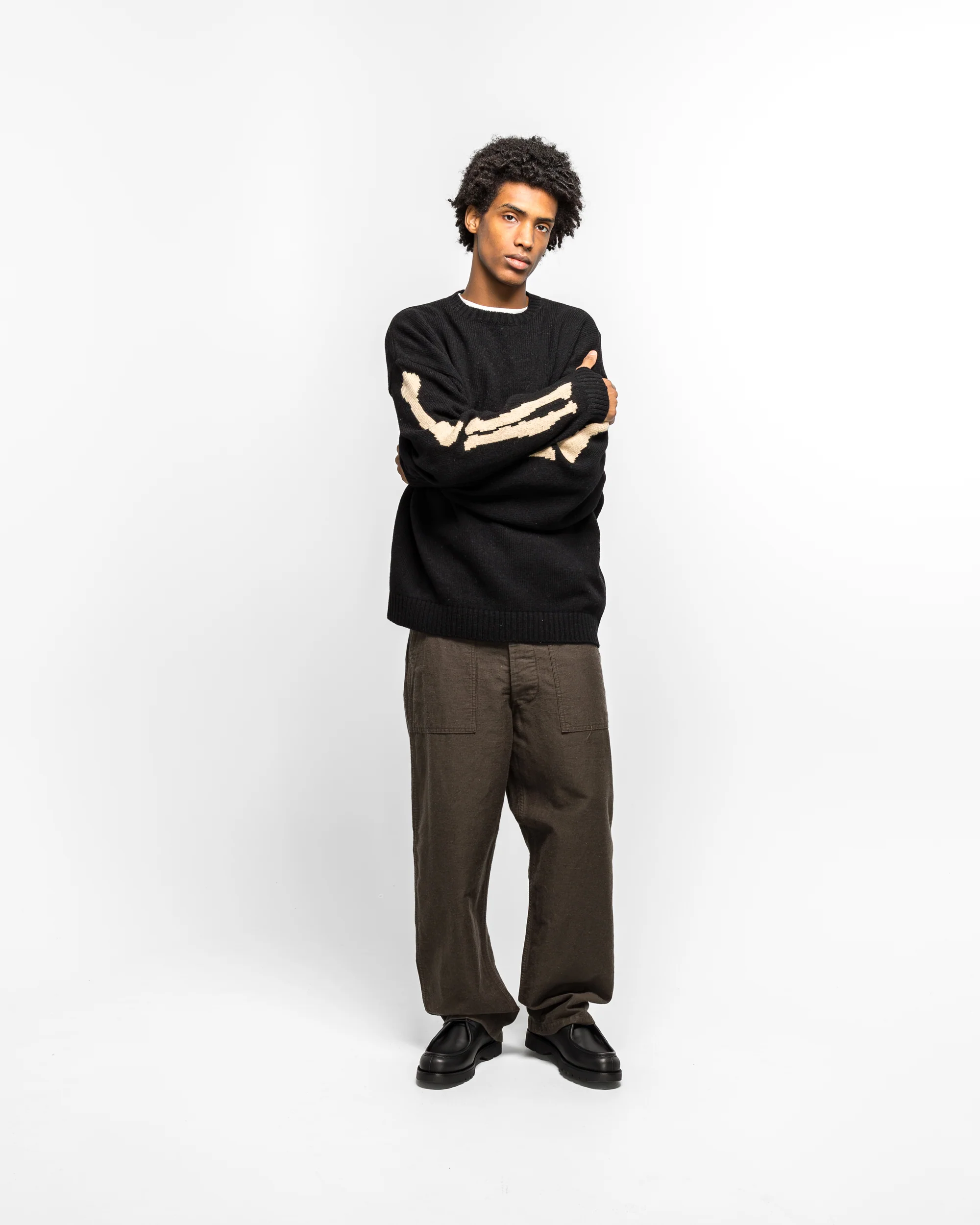 5G Wool BONE Crew Sweater - Black - Image 6