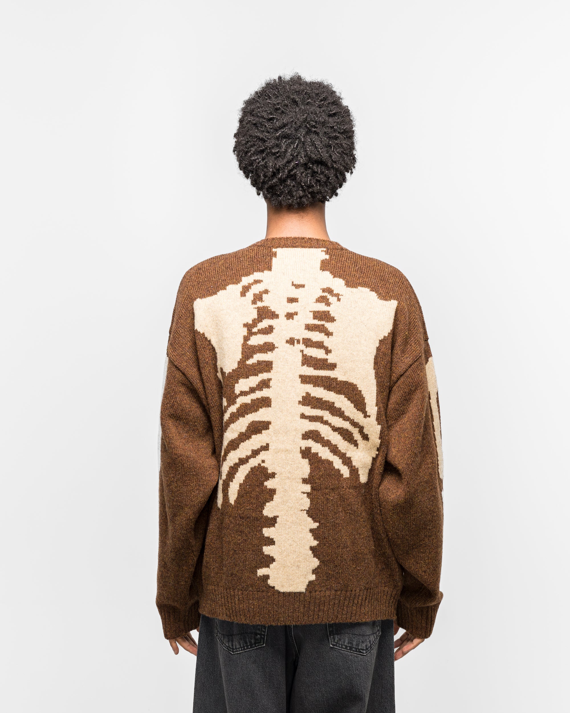 5G Wool BONE Crew Sweater - Brown - Image 3