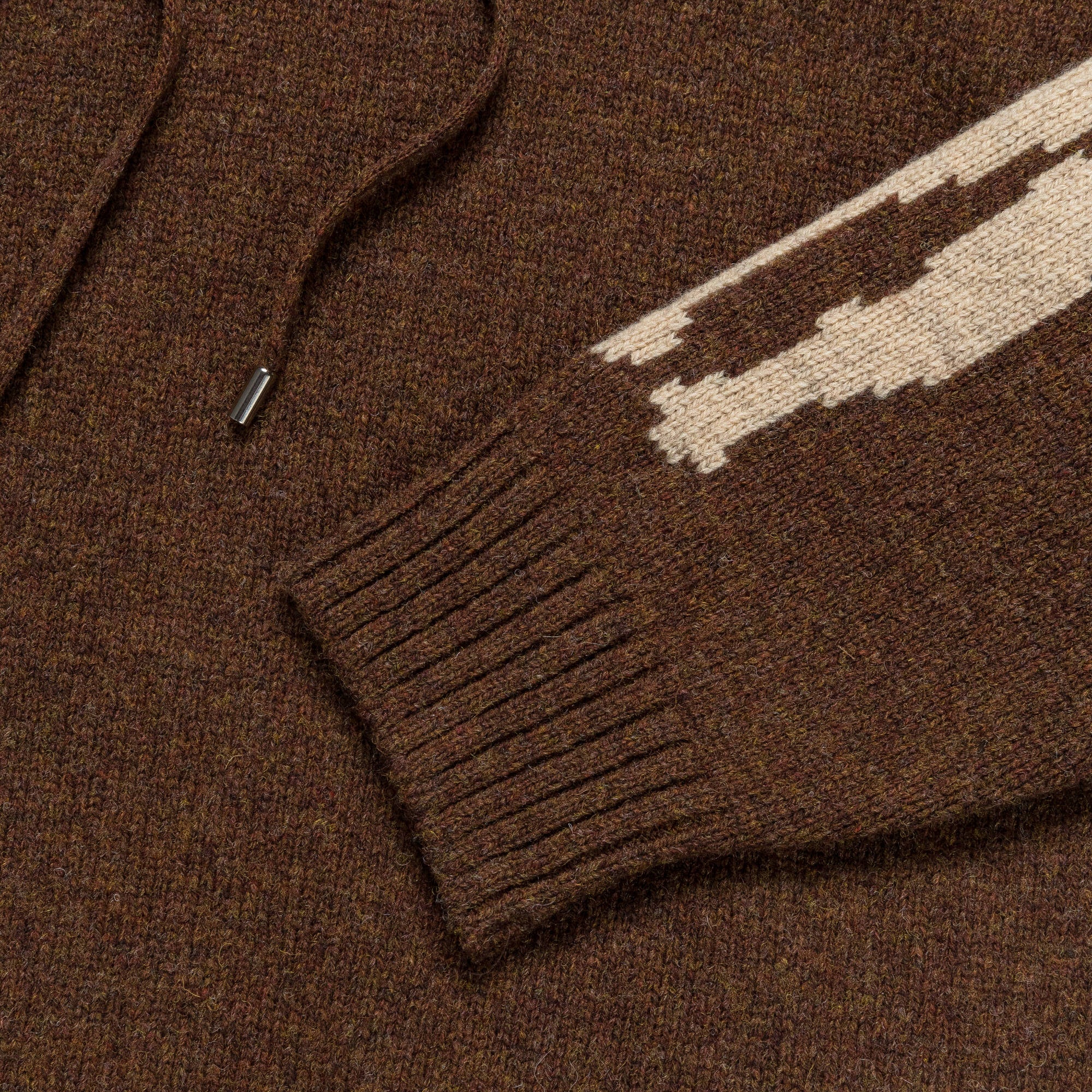 5G Wool BONE Hood Sweater - Brown - Image 4