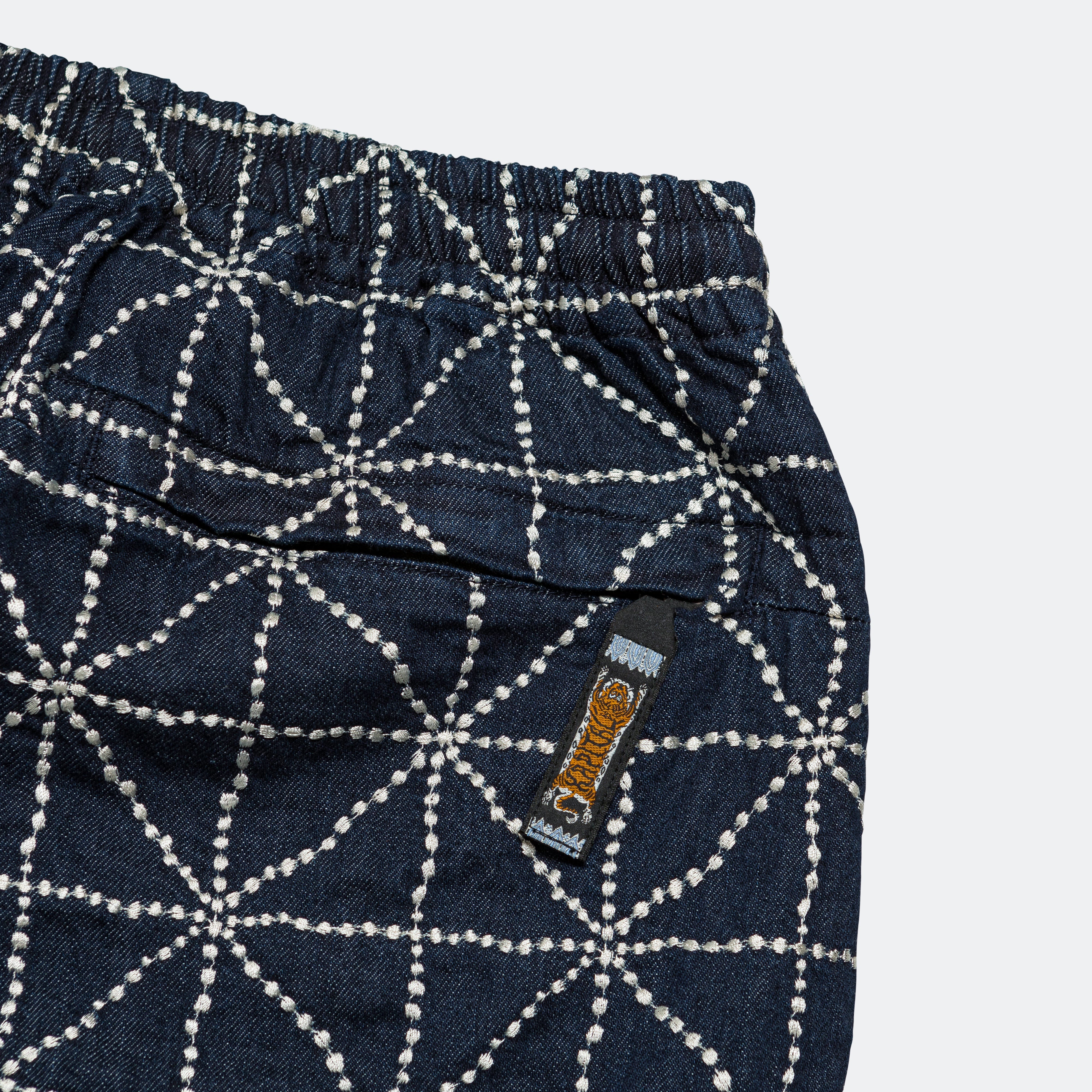 8oz Denim FOLK-DOJO Embroidery EASY Pants - Dark - Image 5