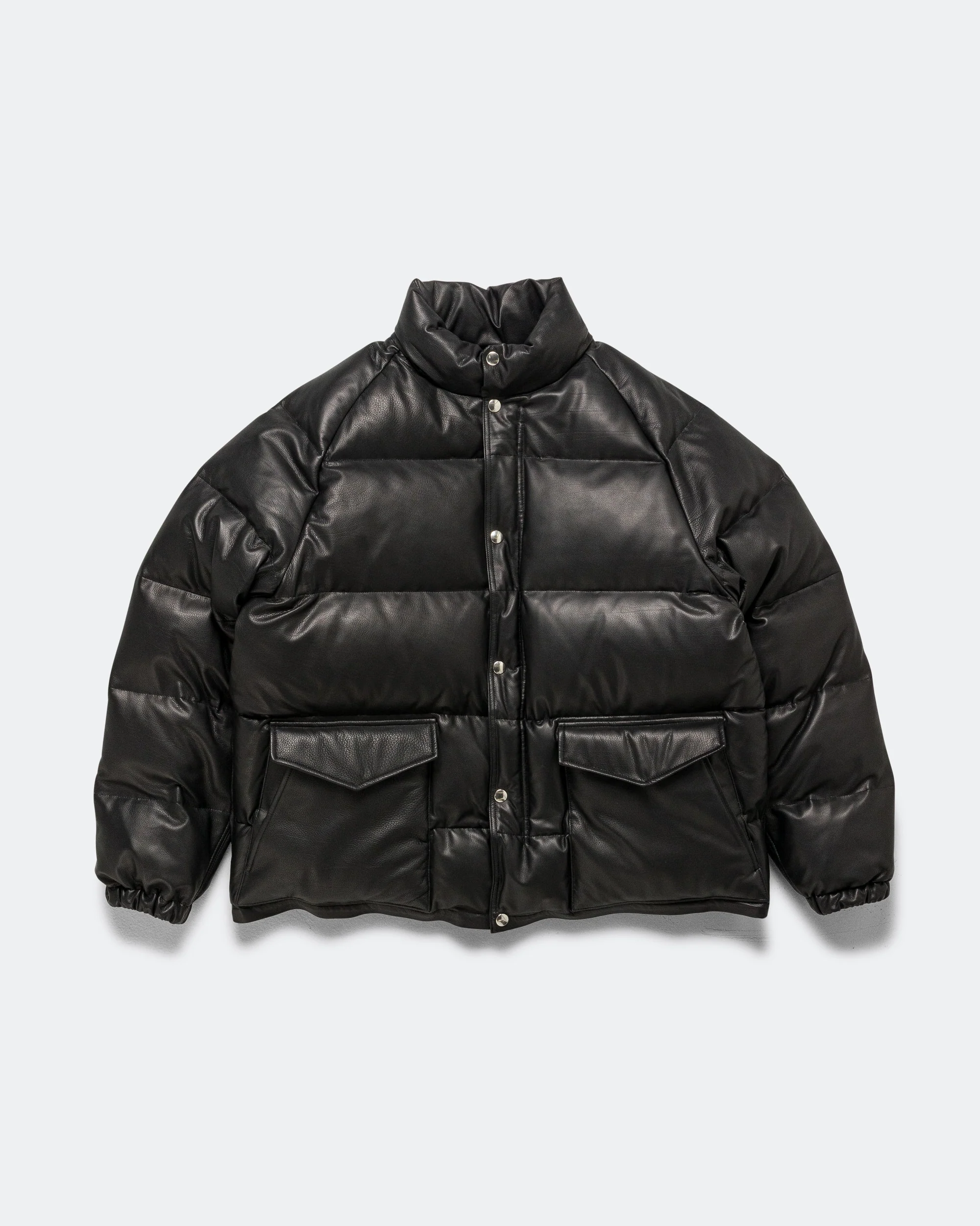 Leather Down Jacket - Black