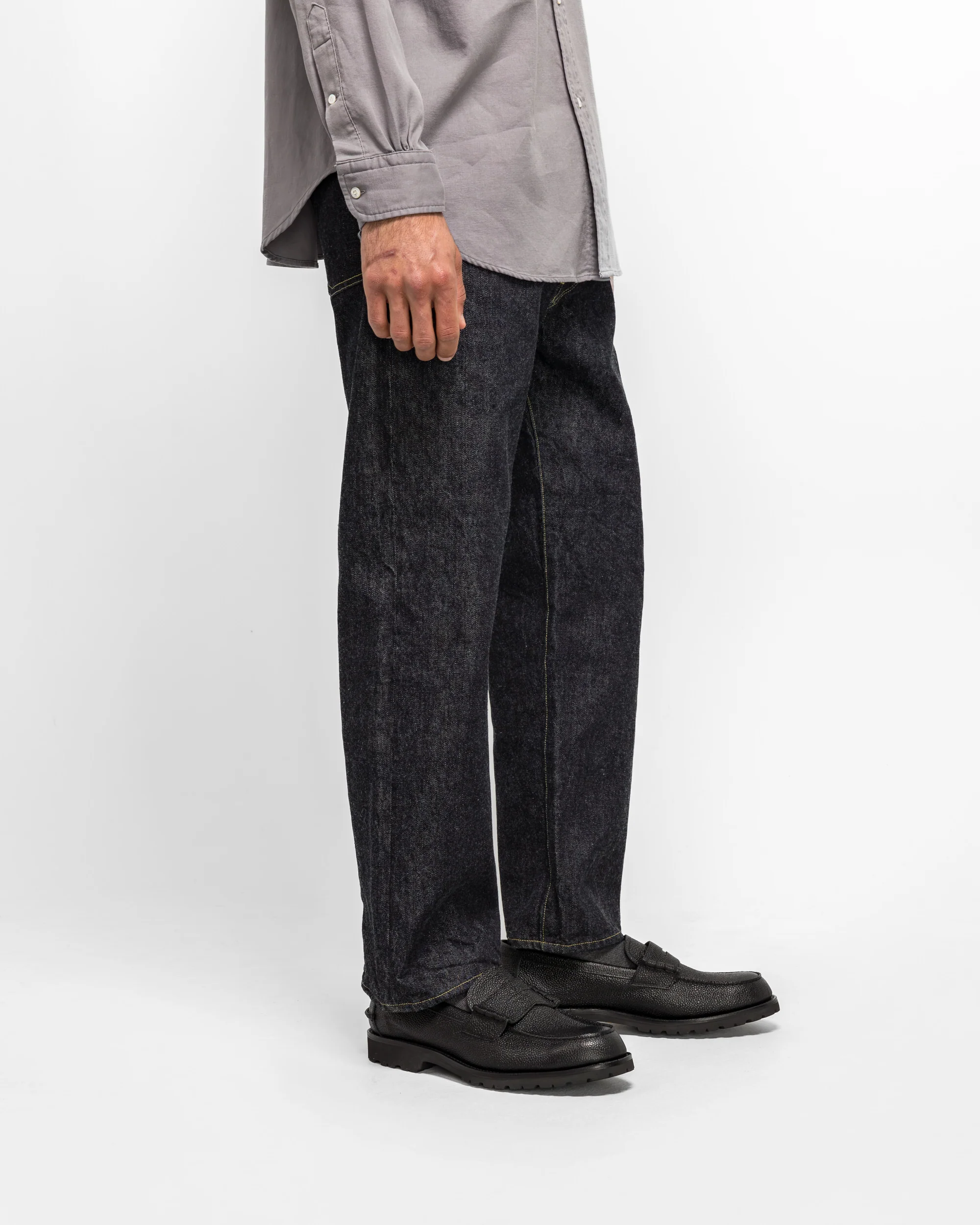 Washed Denim Wide Pants - Indigo - Image 3