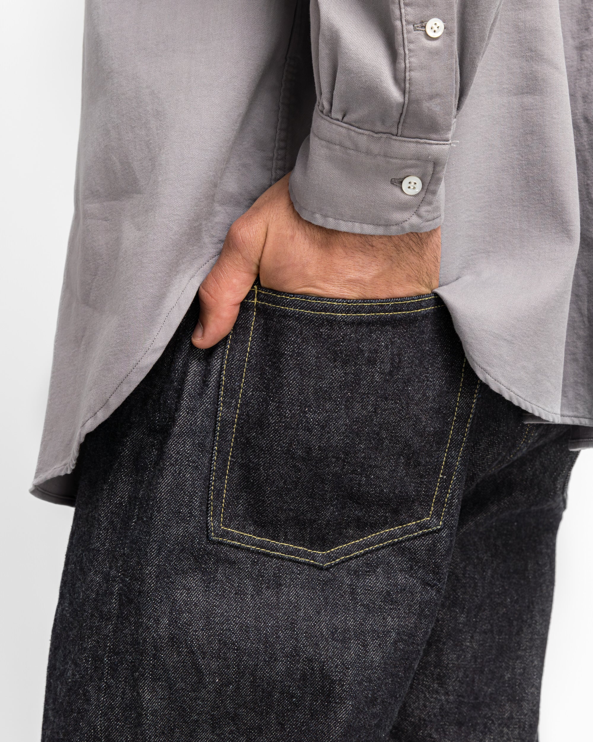 Washed Denim Wide Pants - Indigo - Image 5