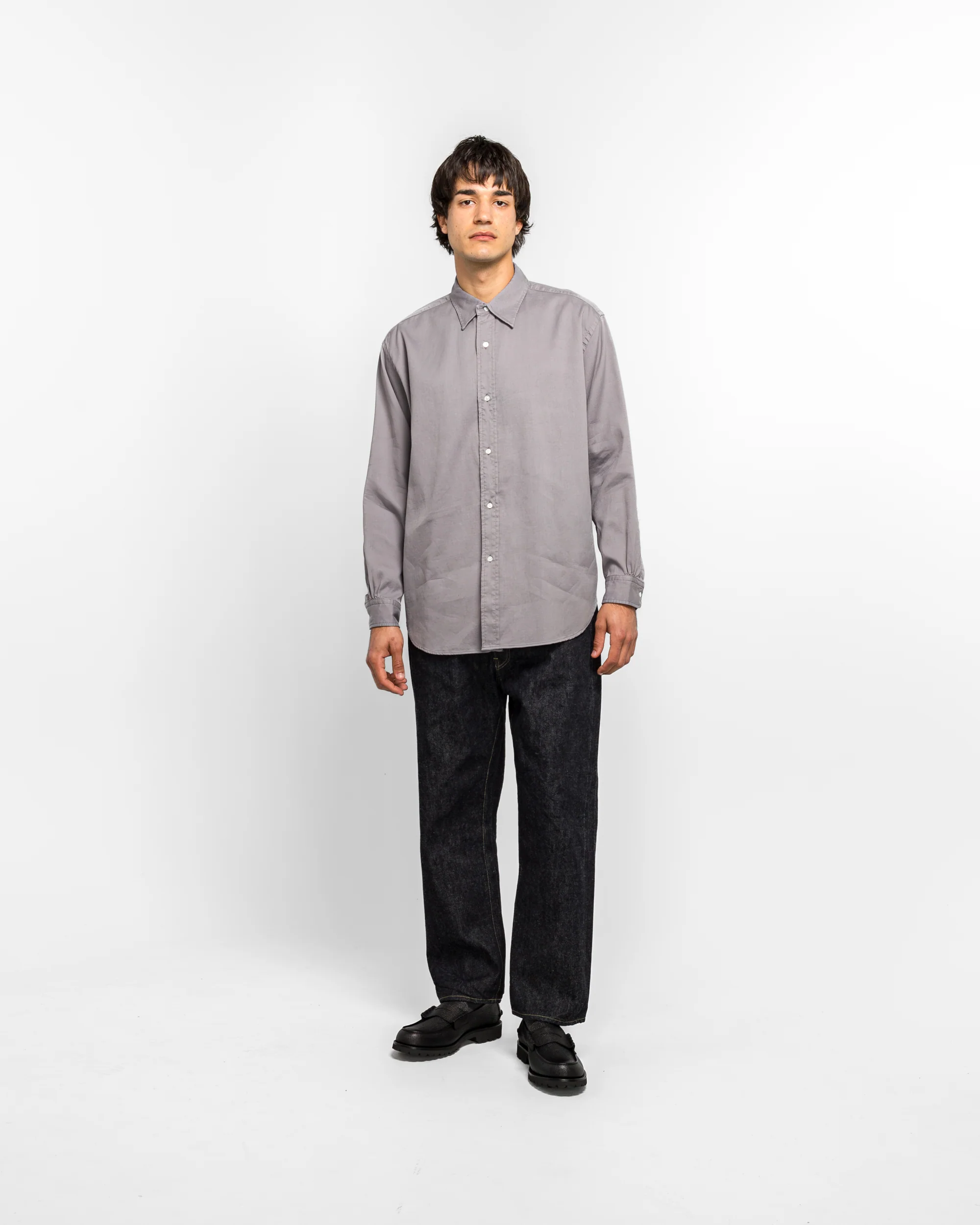 Washed Denim Wide Pants - Indigo - Image 6