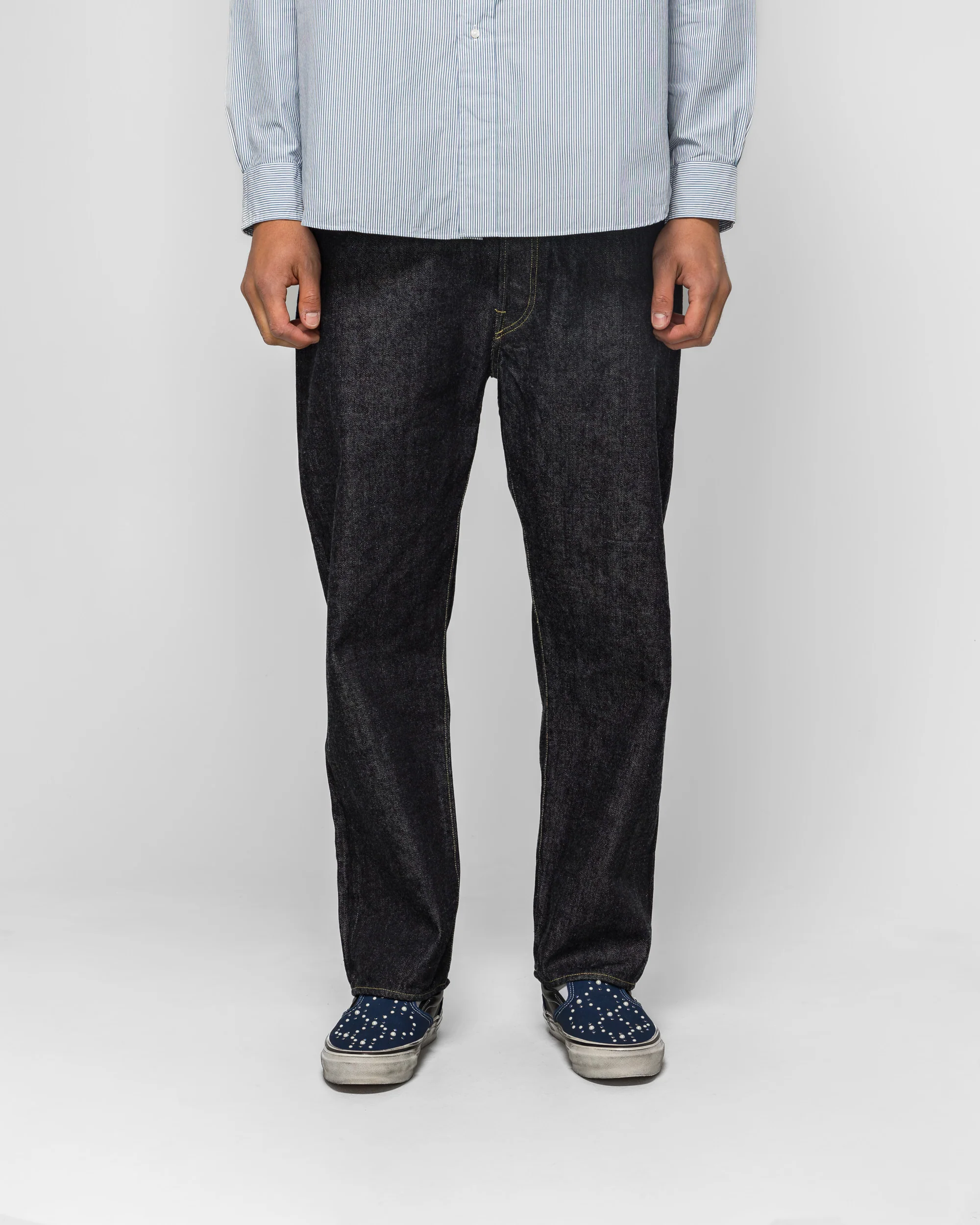 Washed Denim Wide Pants - One Wash - Image 2