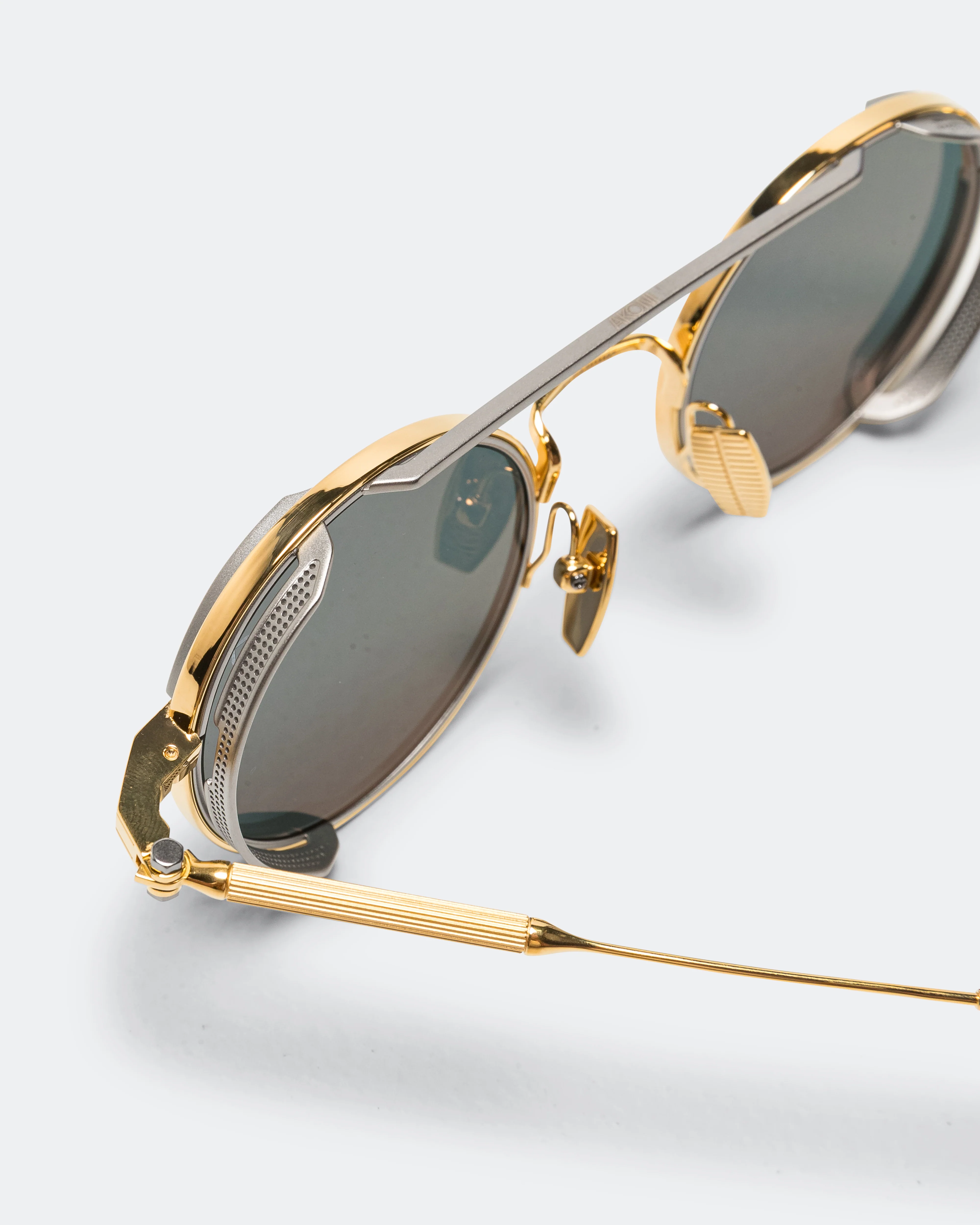 Eris Gold Series - 2 Micron 18k Gold - Antiqued Silver - Deep Emerald Green lenses - Image 5