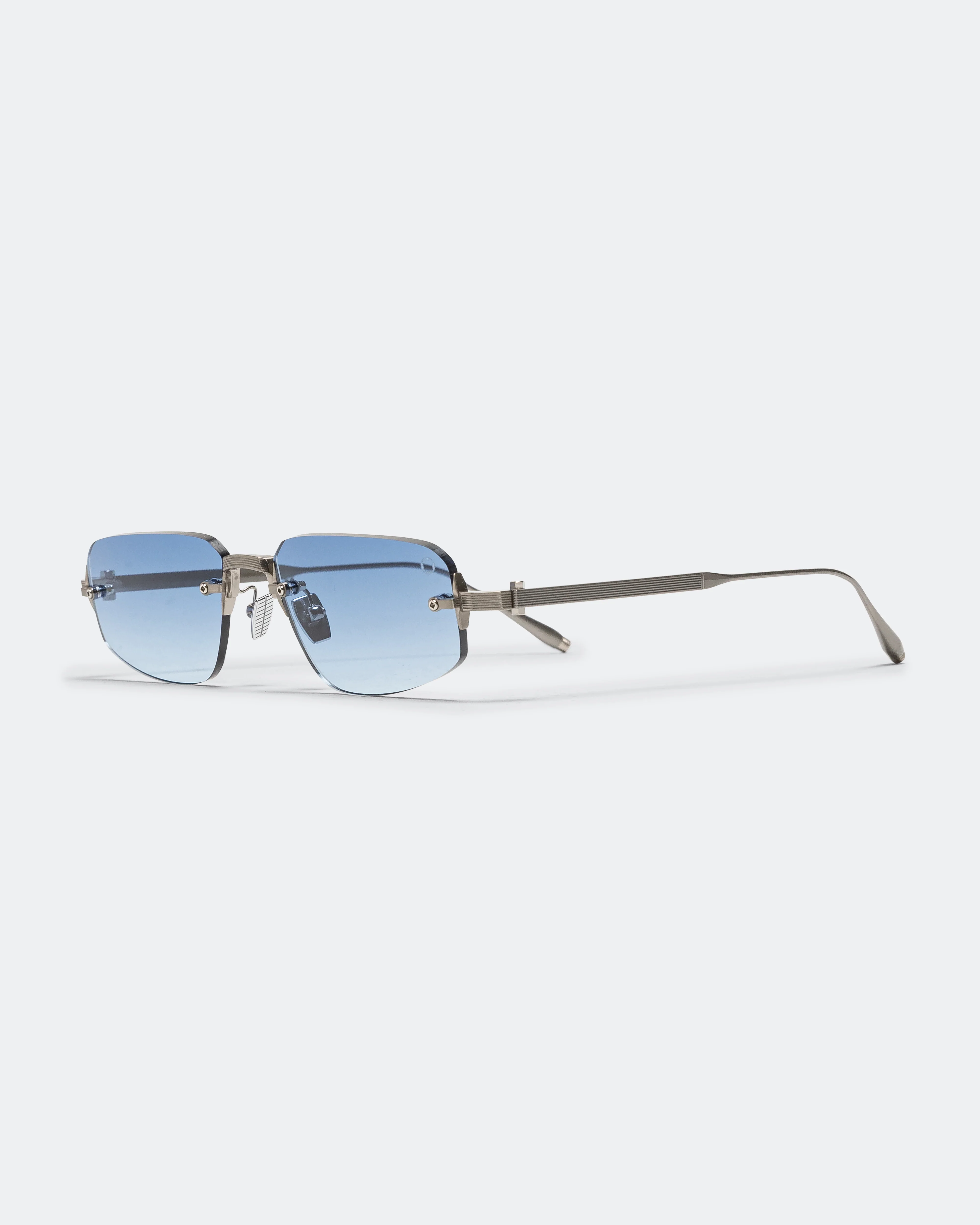 Juno-Three - Antique Silver w/Silver - Dusty Blue Gradient Lenses - Image 3