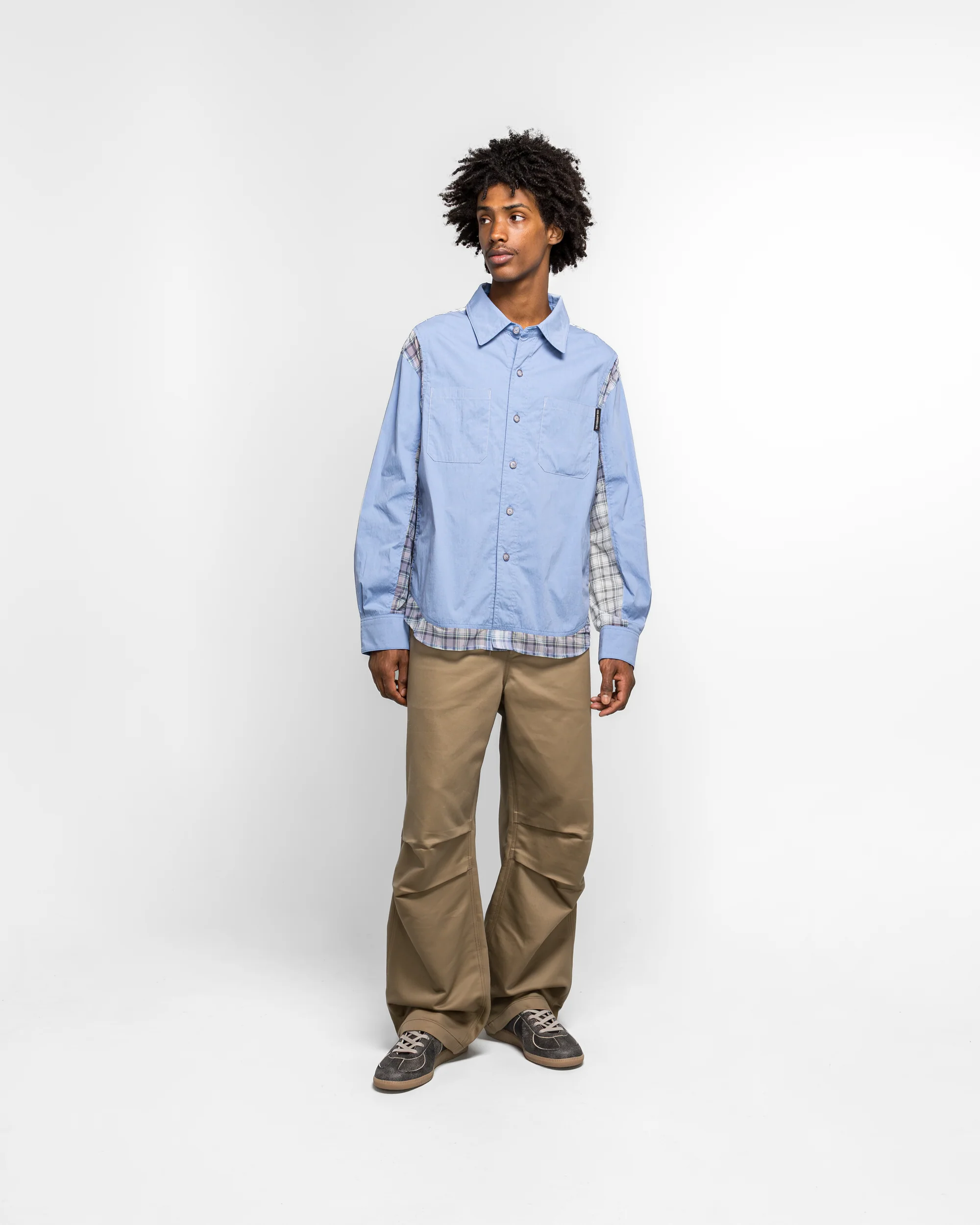 Aprol Mesh Panel Shirt - Sky Blue - Image 6