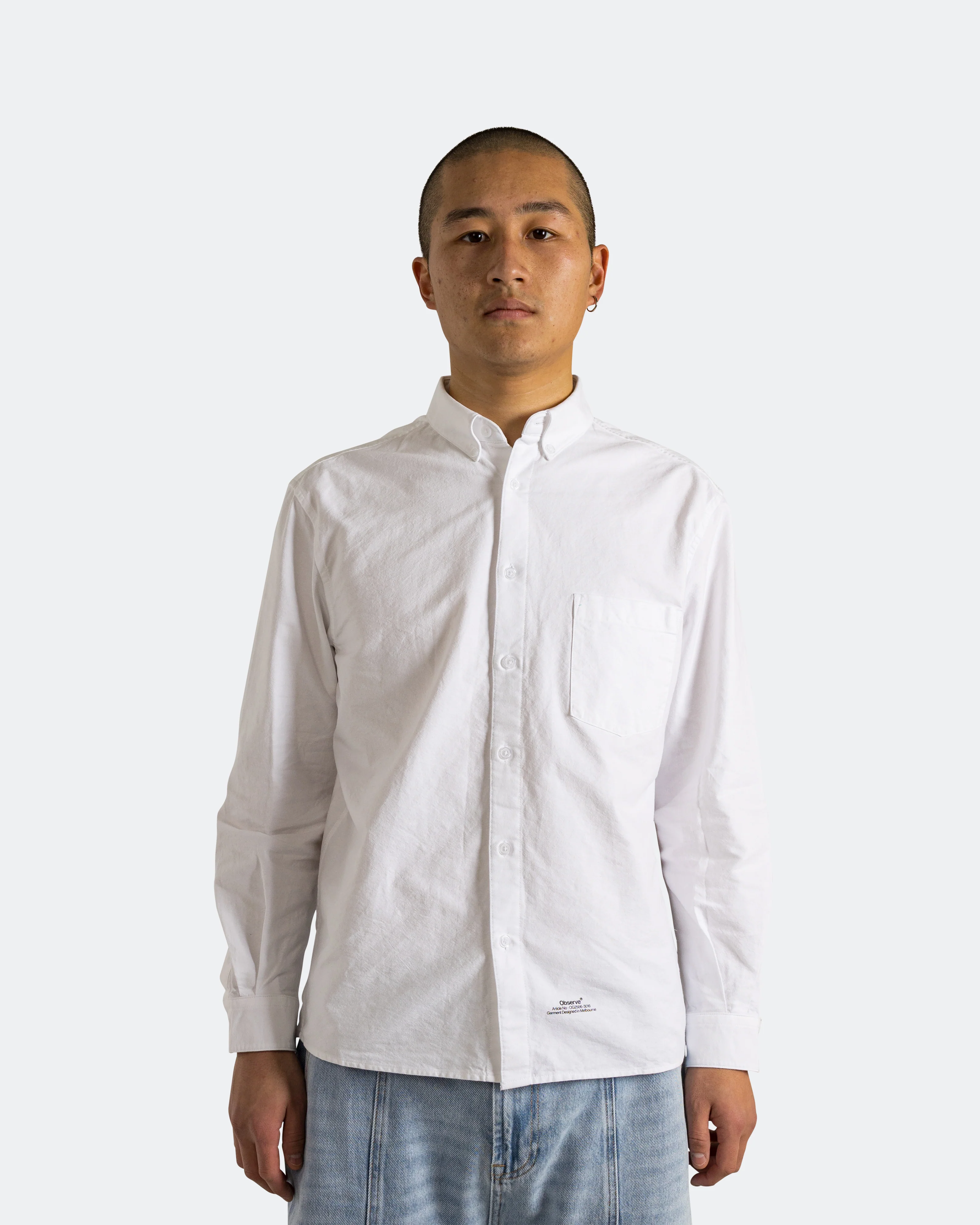 Article Stamp Oxford Shirt - White - Image 2