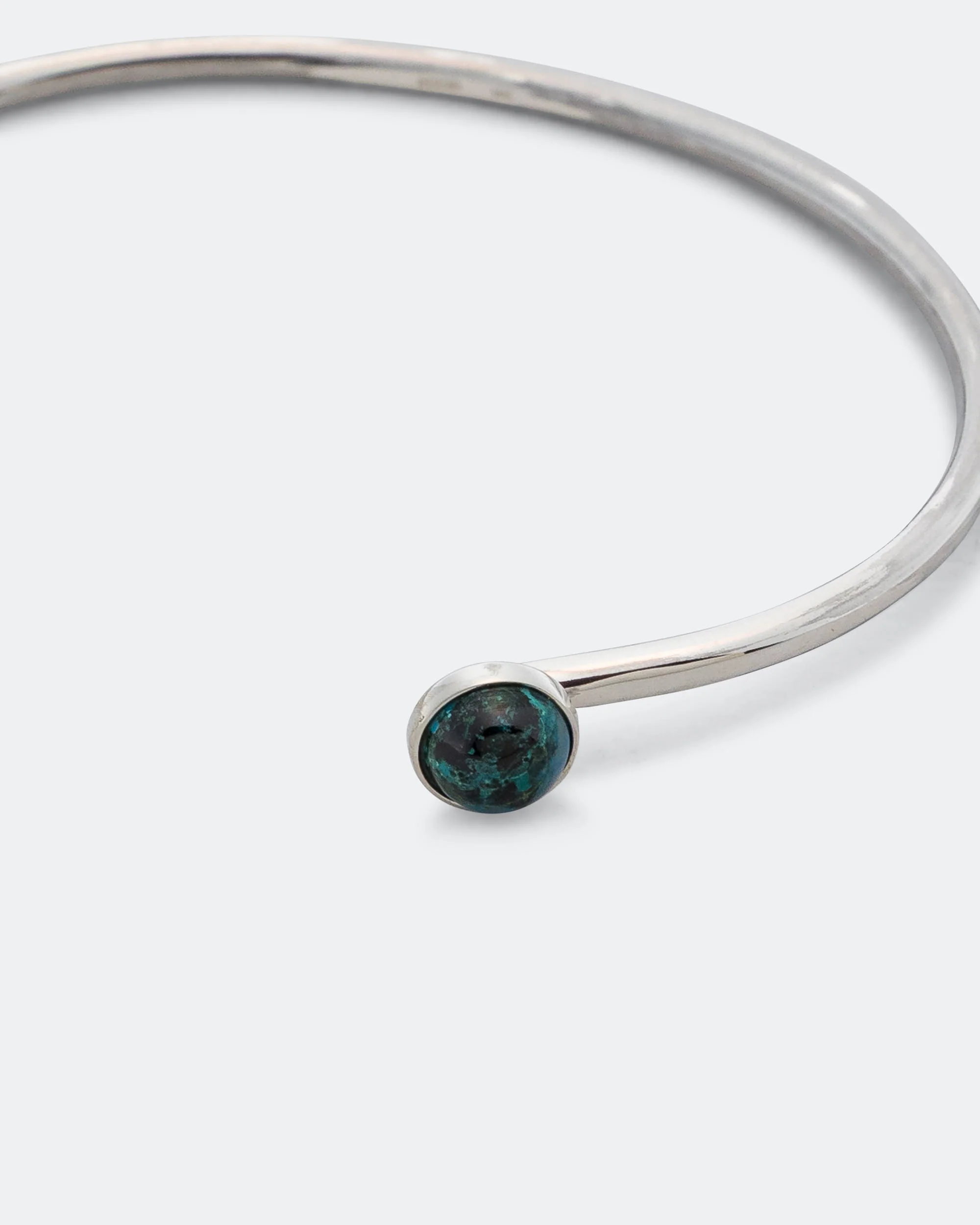 Bangle Bracelet - 925 Silver/Chrysocolla - Image 3