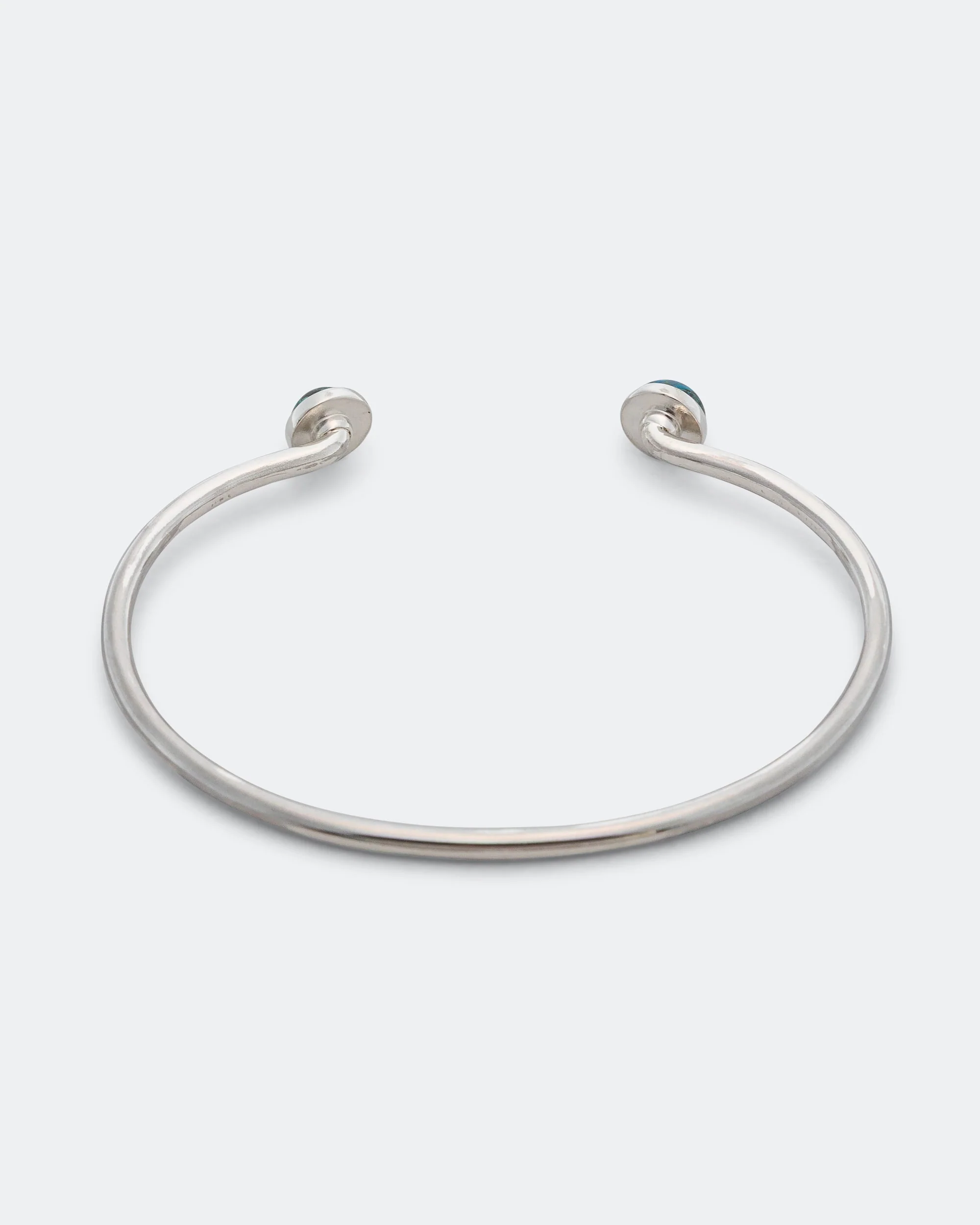 Bangle Bracelet - 925 Silver/Chrysocolla - Image 4