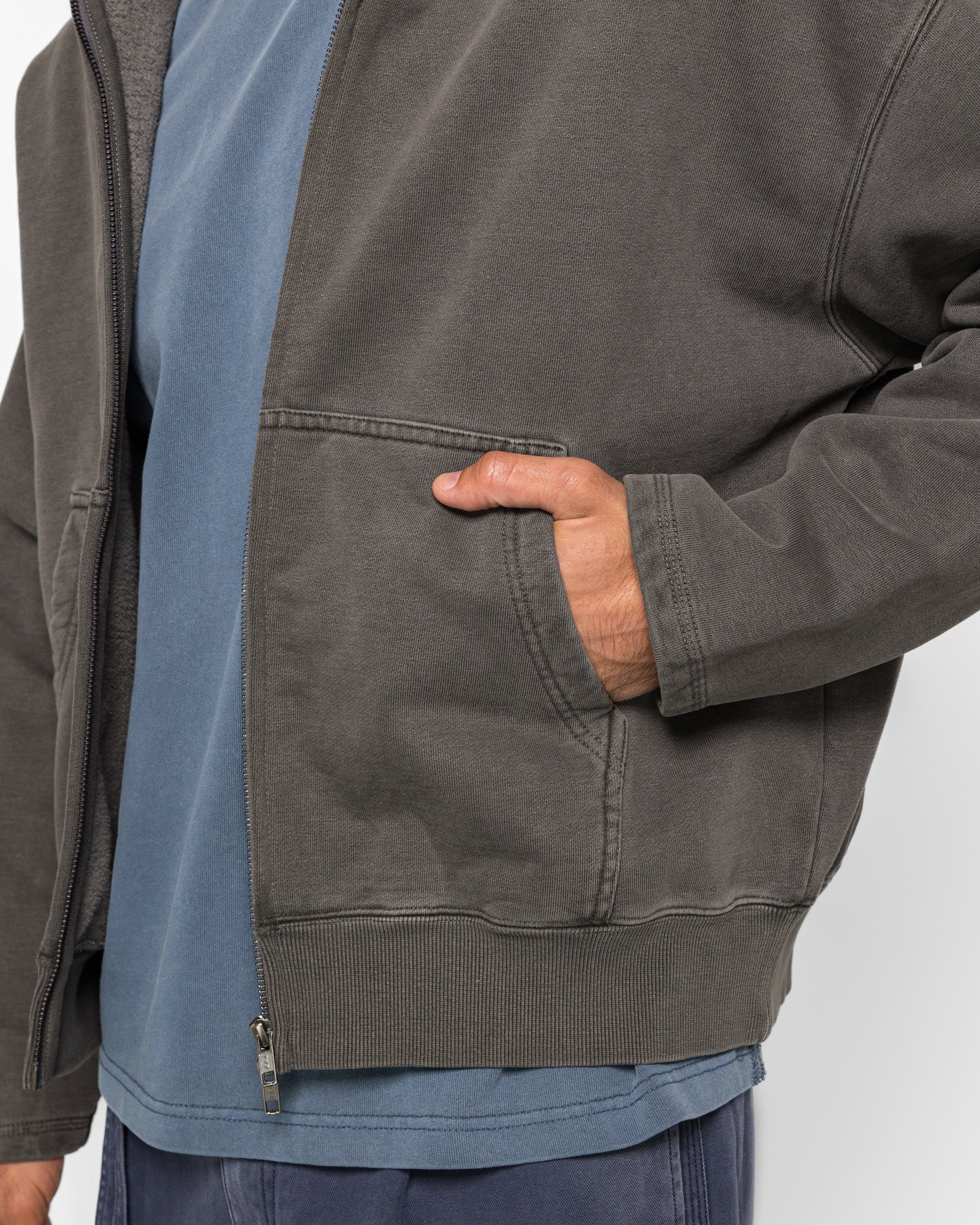 Bomber Hoodie - Charcoal - Image 5
