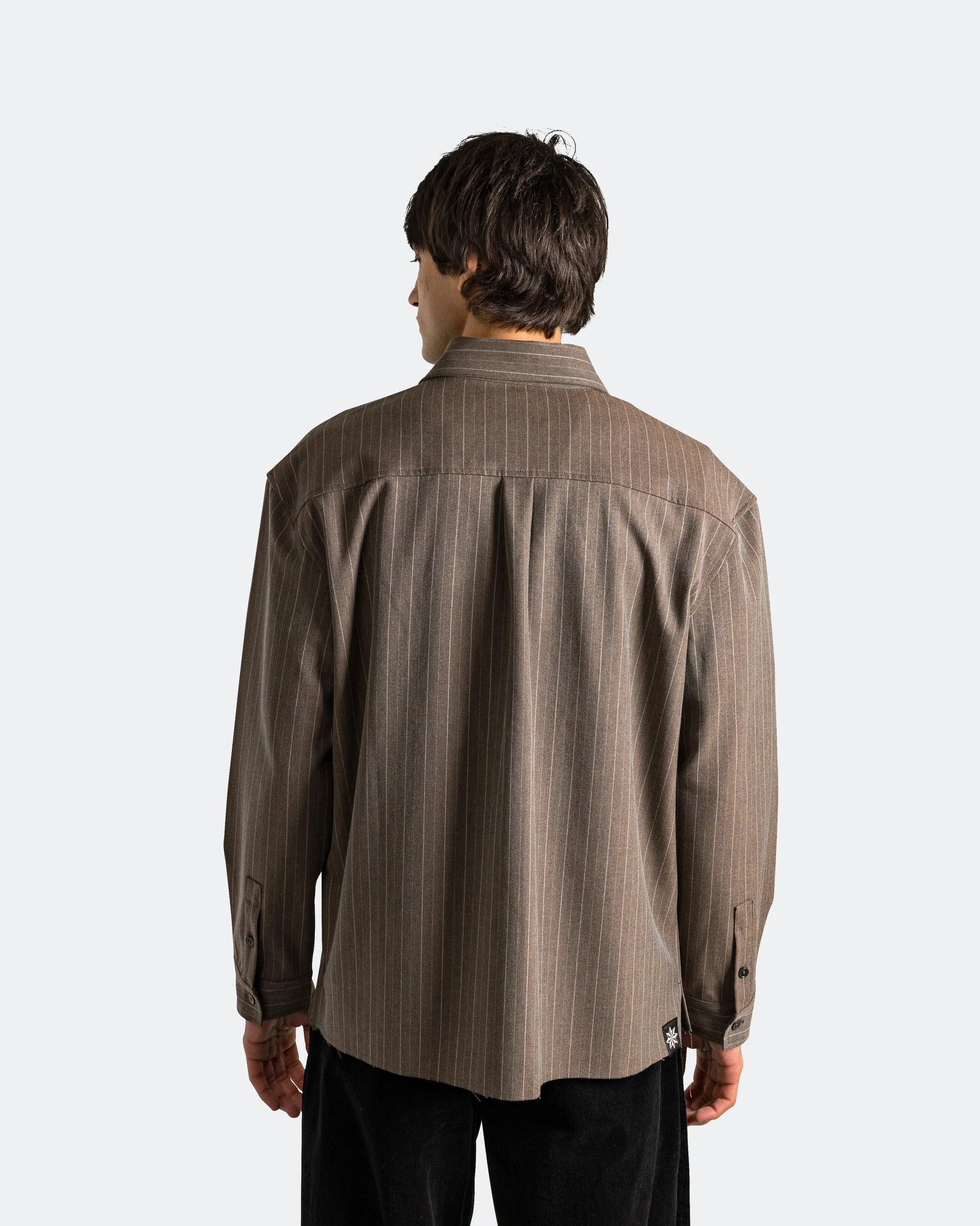 Hold LS Shirt - Brown Pinstripe - Image 4