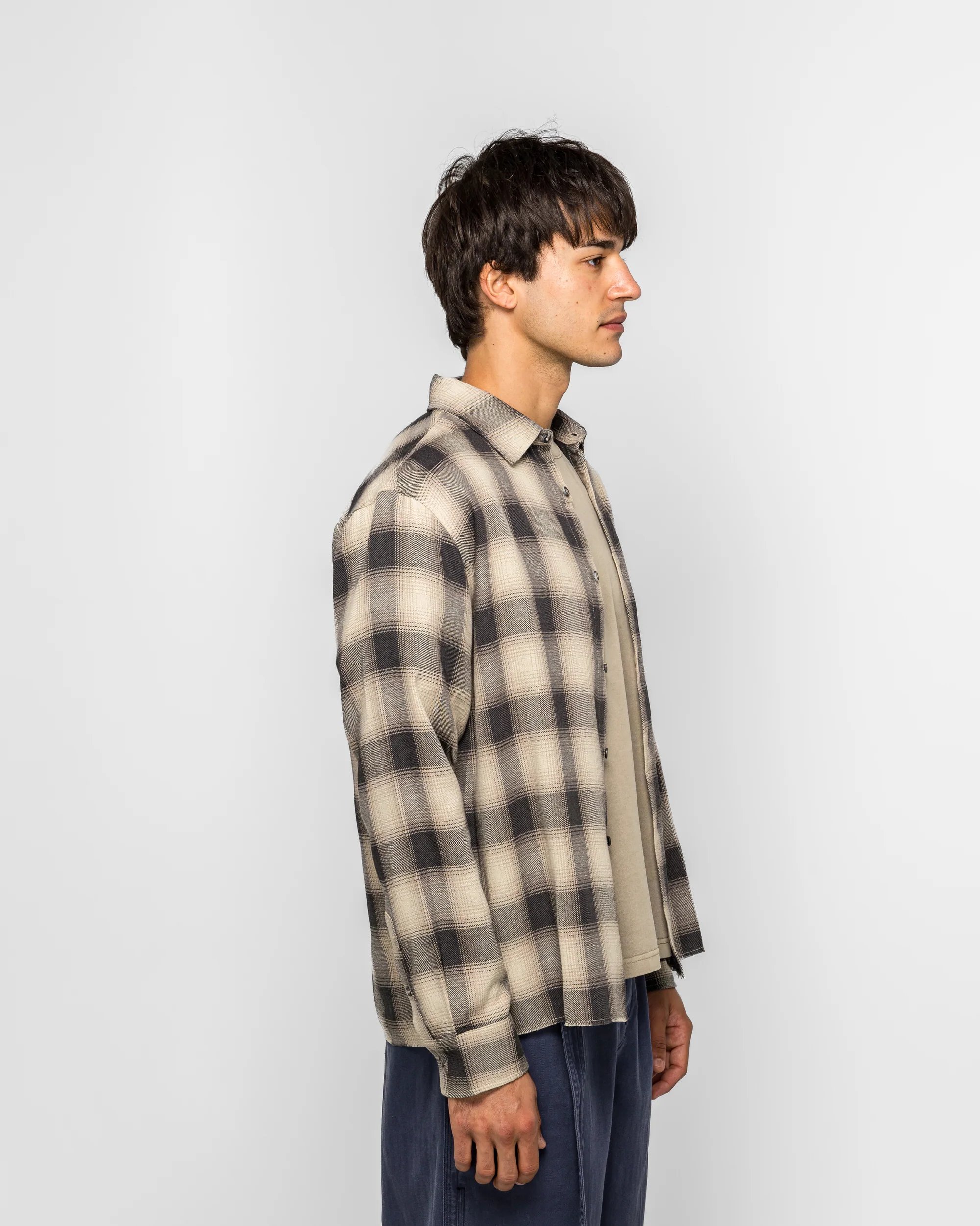Hold LS Shirt - Cream/Navy Plaid - Image 3