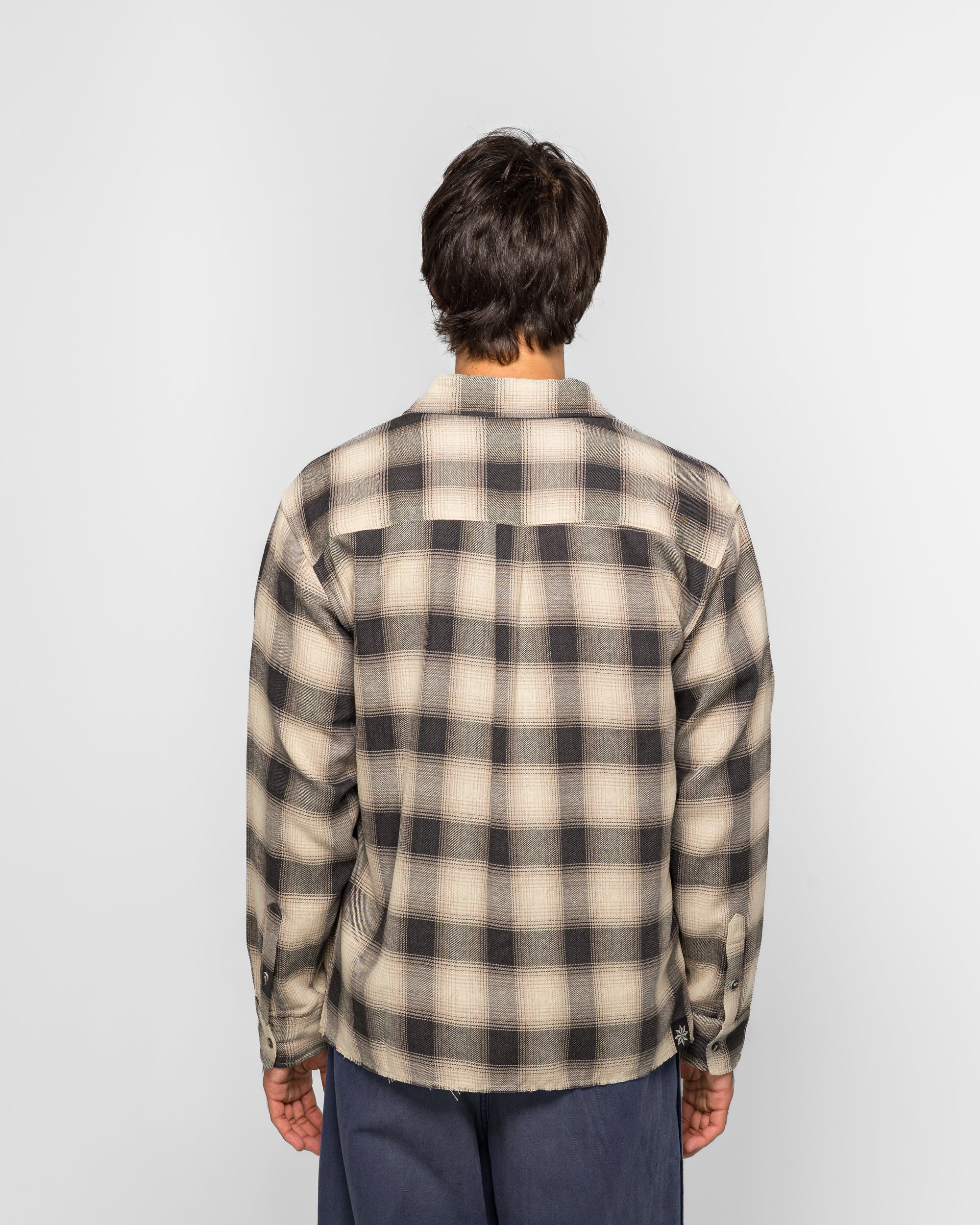 Hold LS Shirt - Cream/Navy Plaid - Image 4