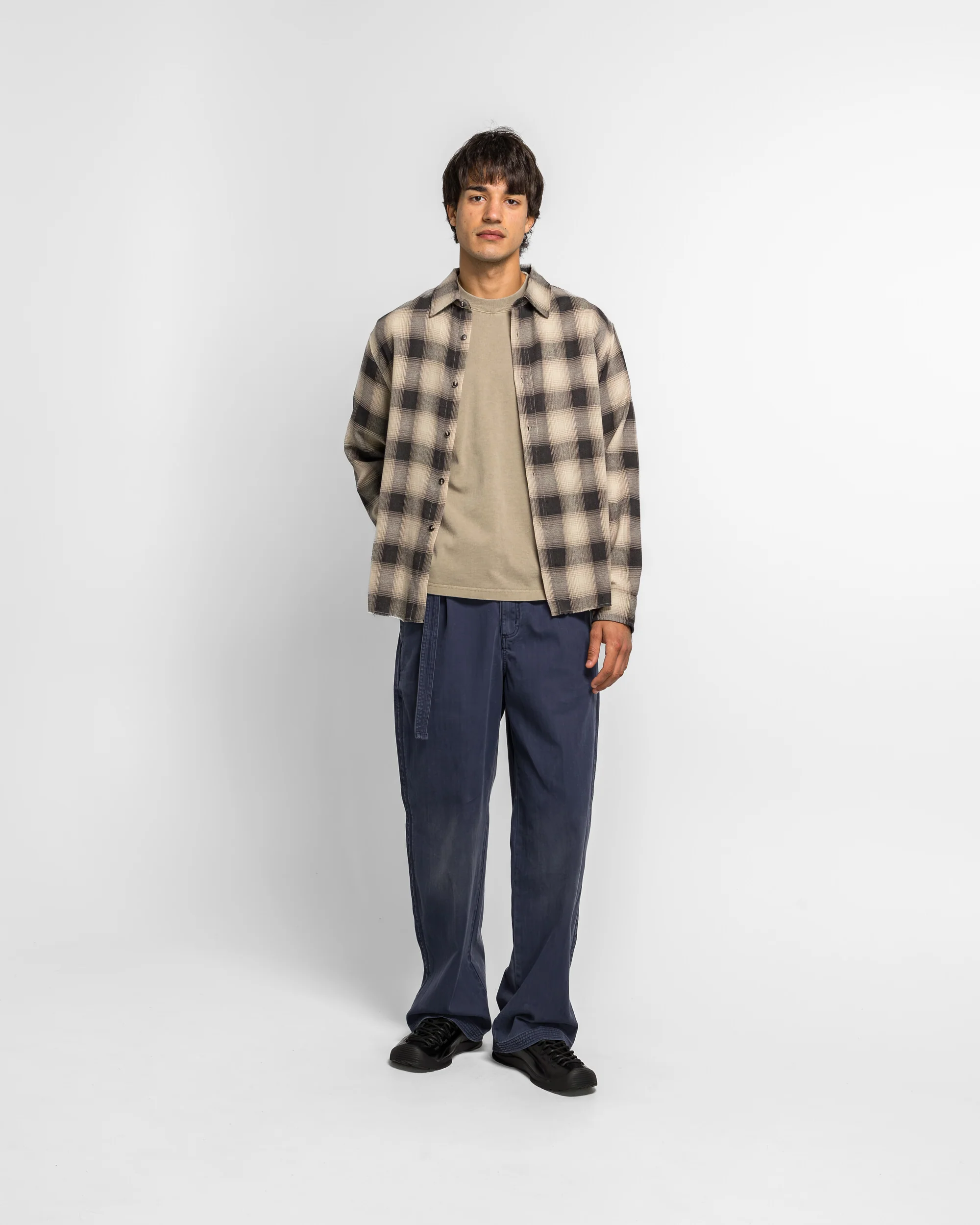 Hold LS Shirt - Cream/Navy Plaid - Image 5