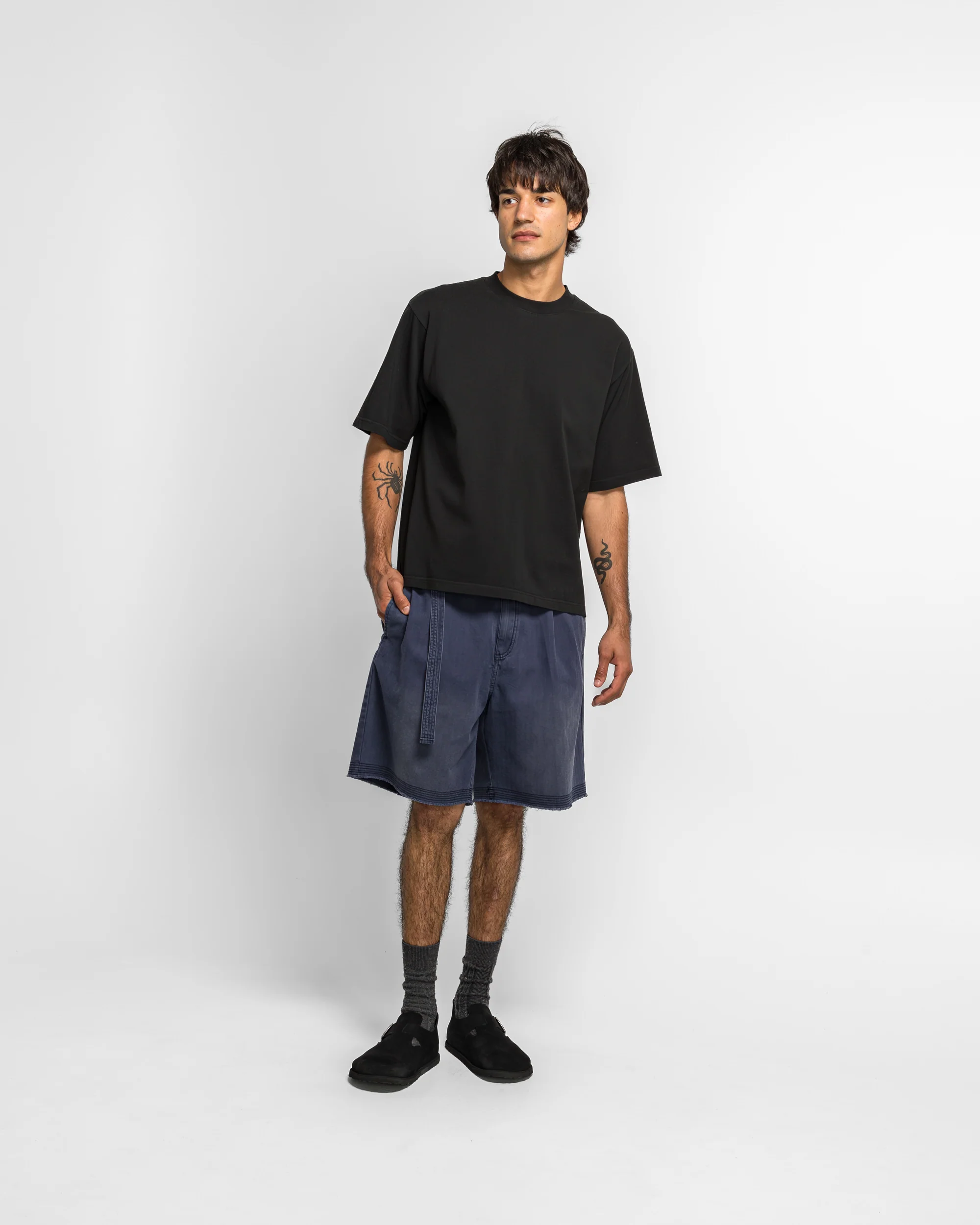 Pleated Work Short - Navy - Image 6