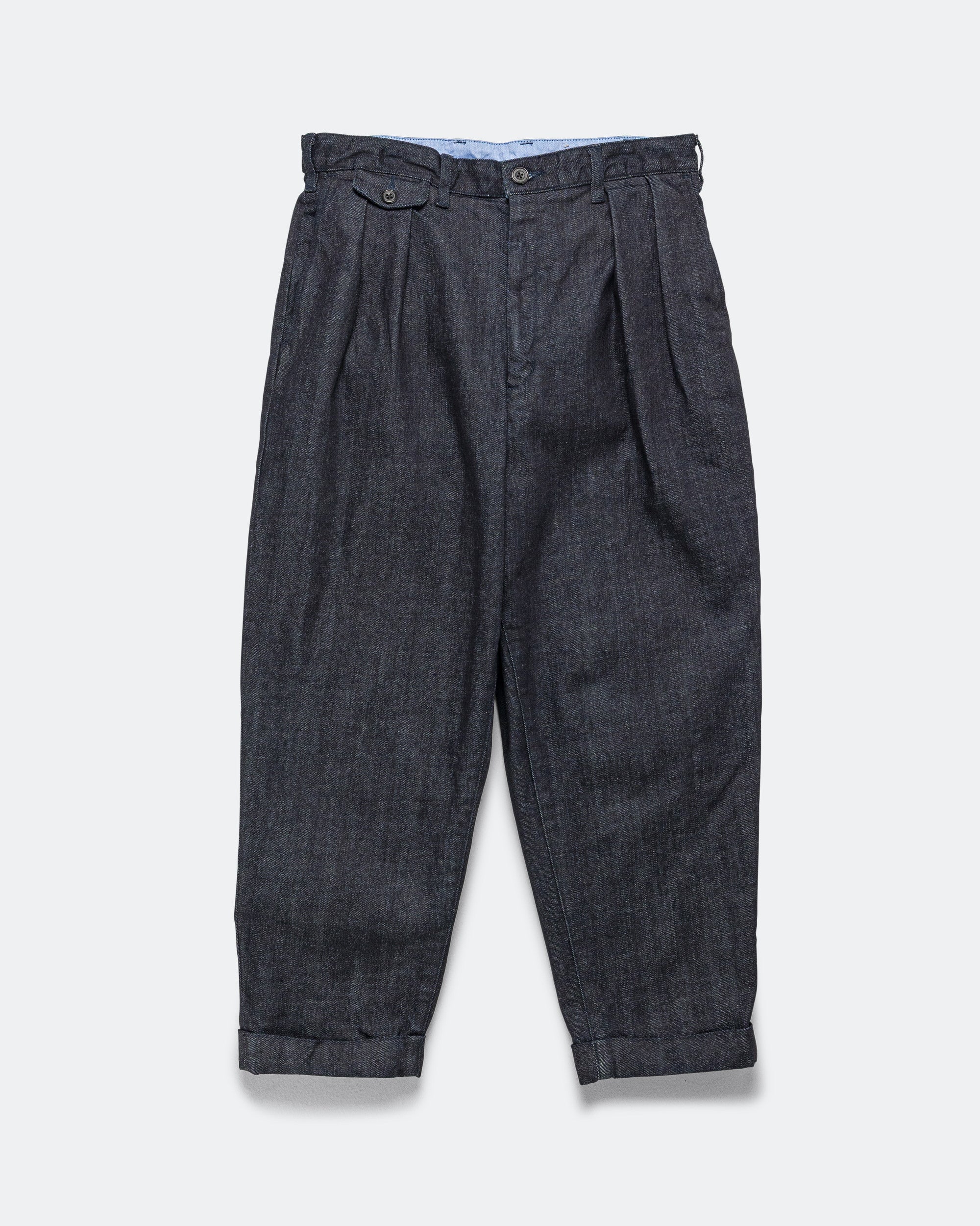 2 Pleats Denim Pants - Indigo