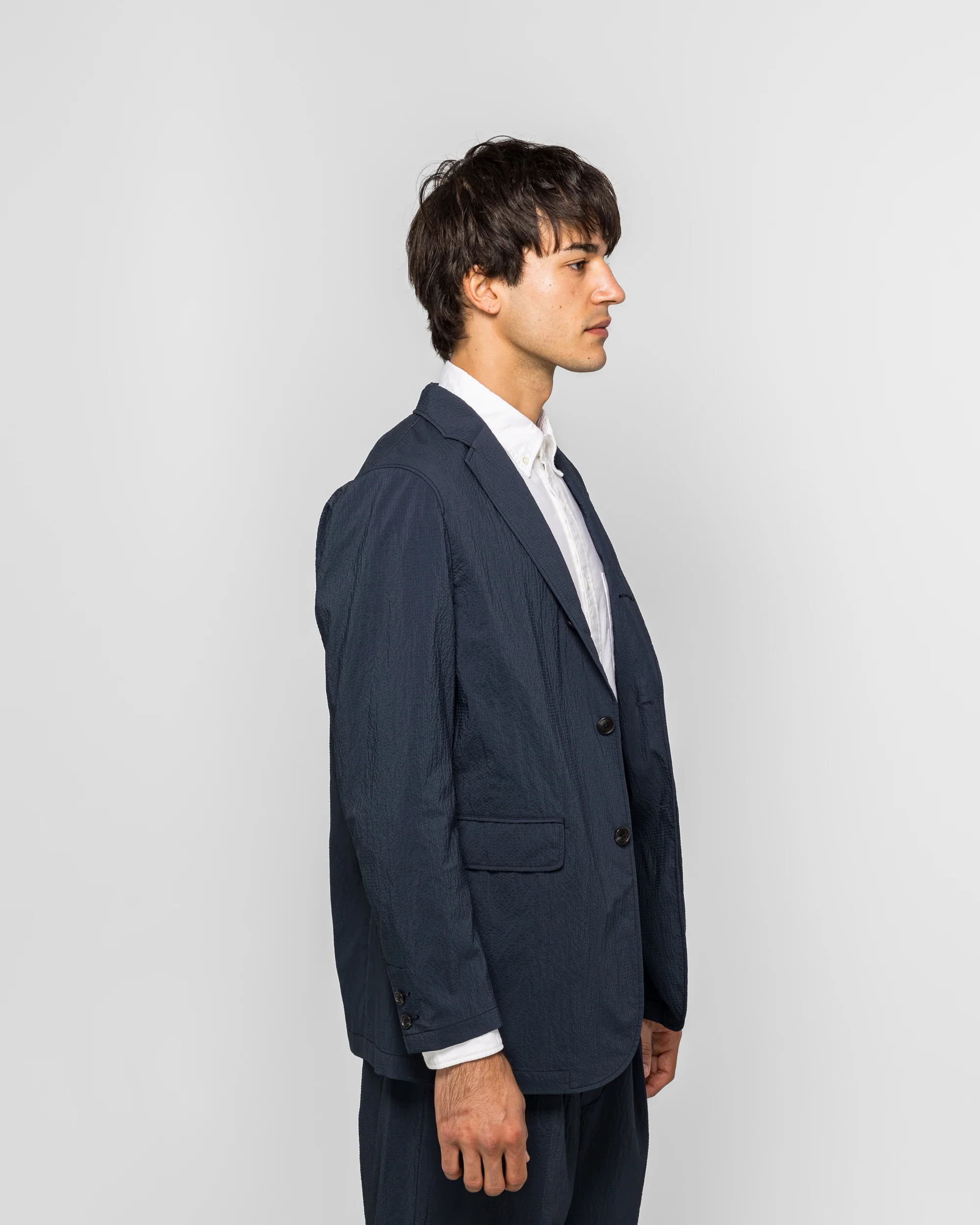 3B Anywhere(wear) Jacket Seersucker Plaid - Navy - Image 3