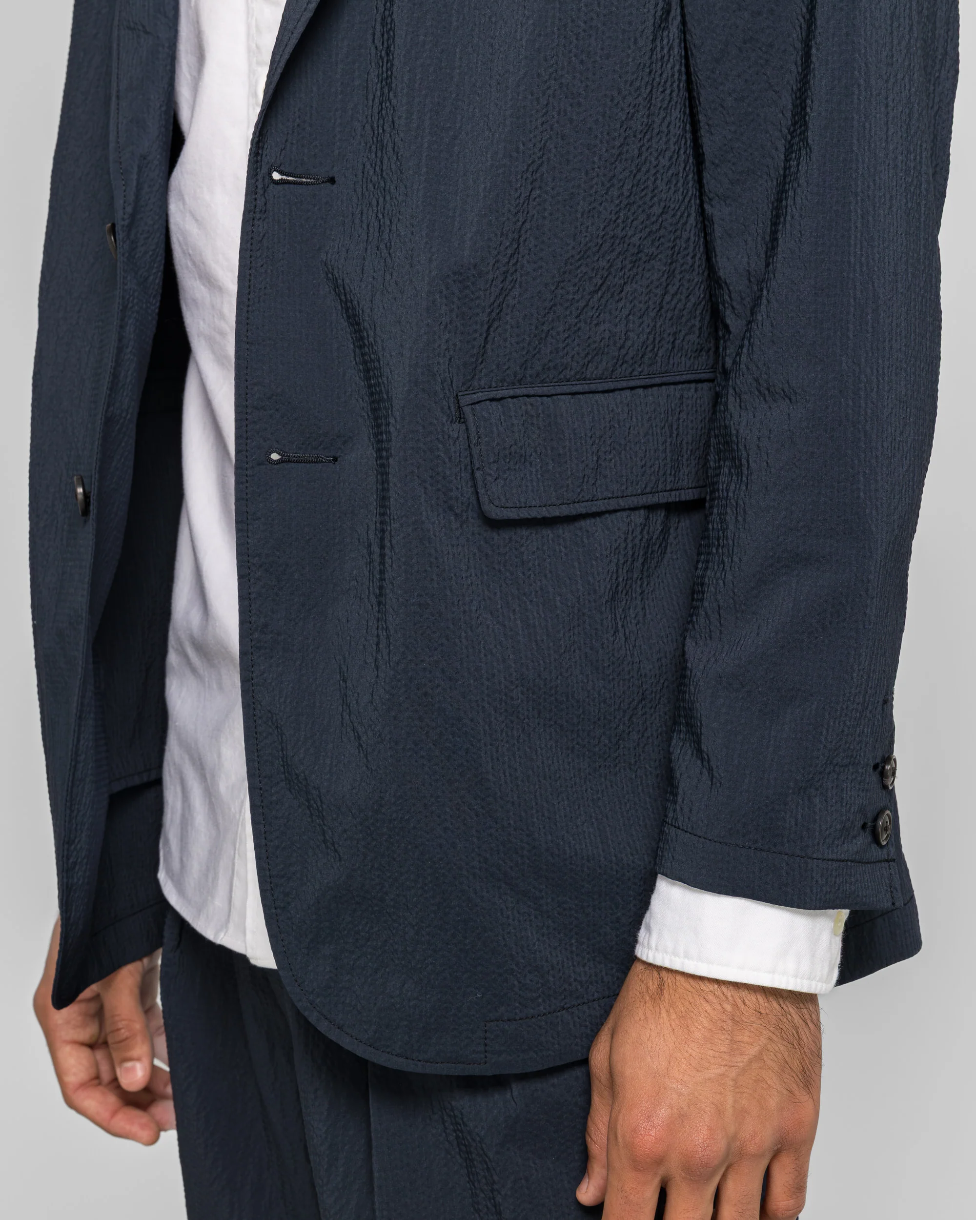 3B Anywhere(wear) Jacket Seersucker Plaid - Navy - Image 5