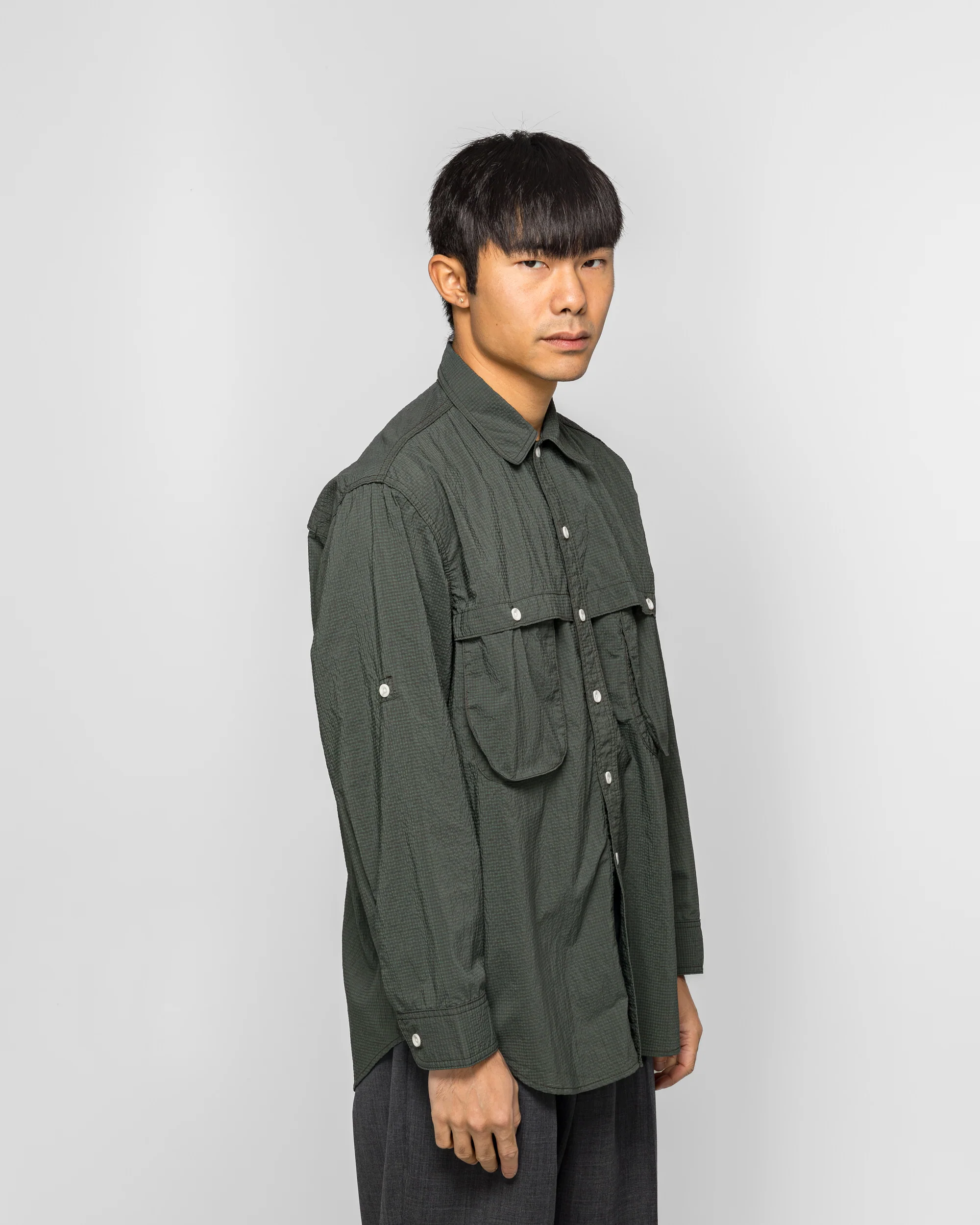 Adventure Shirt IV Seersucker Gingham - Green/Black - Image 3