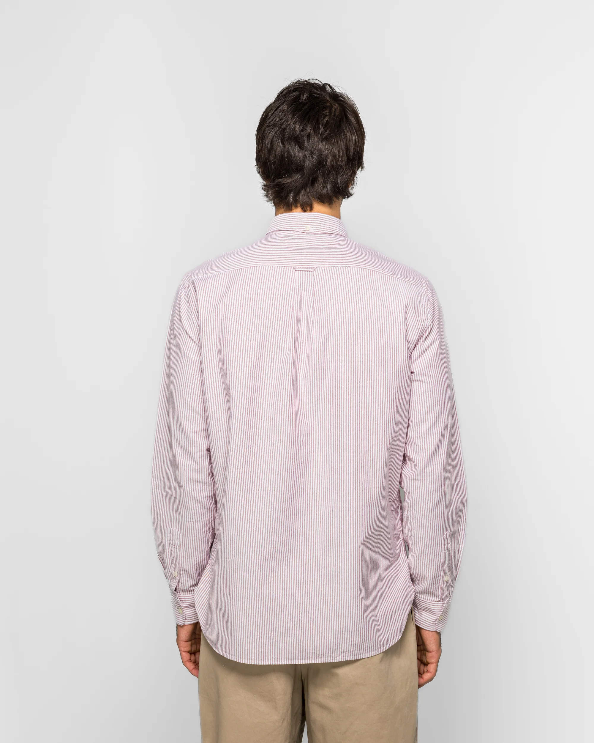 B.D. Oxford Candy Stripe Shirt - Wine - Image 4