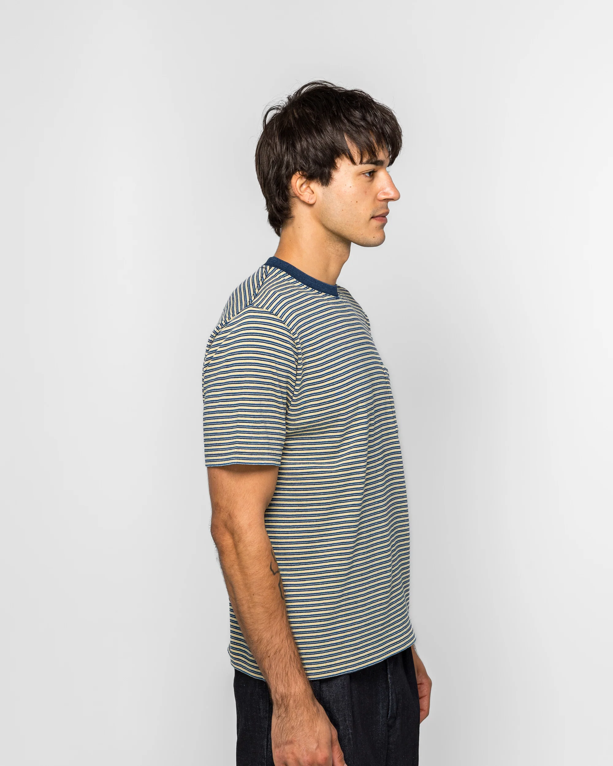 Pocket Tee Indigo Stripe - Yellow - Image 3