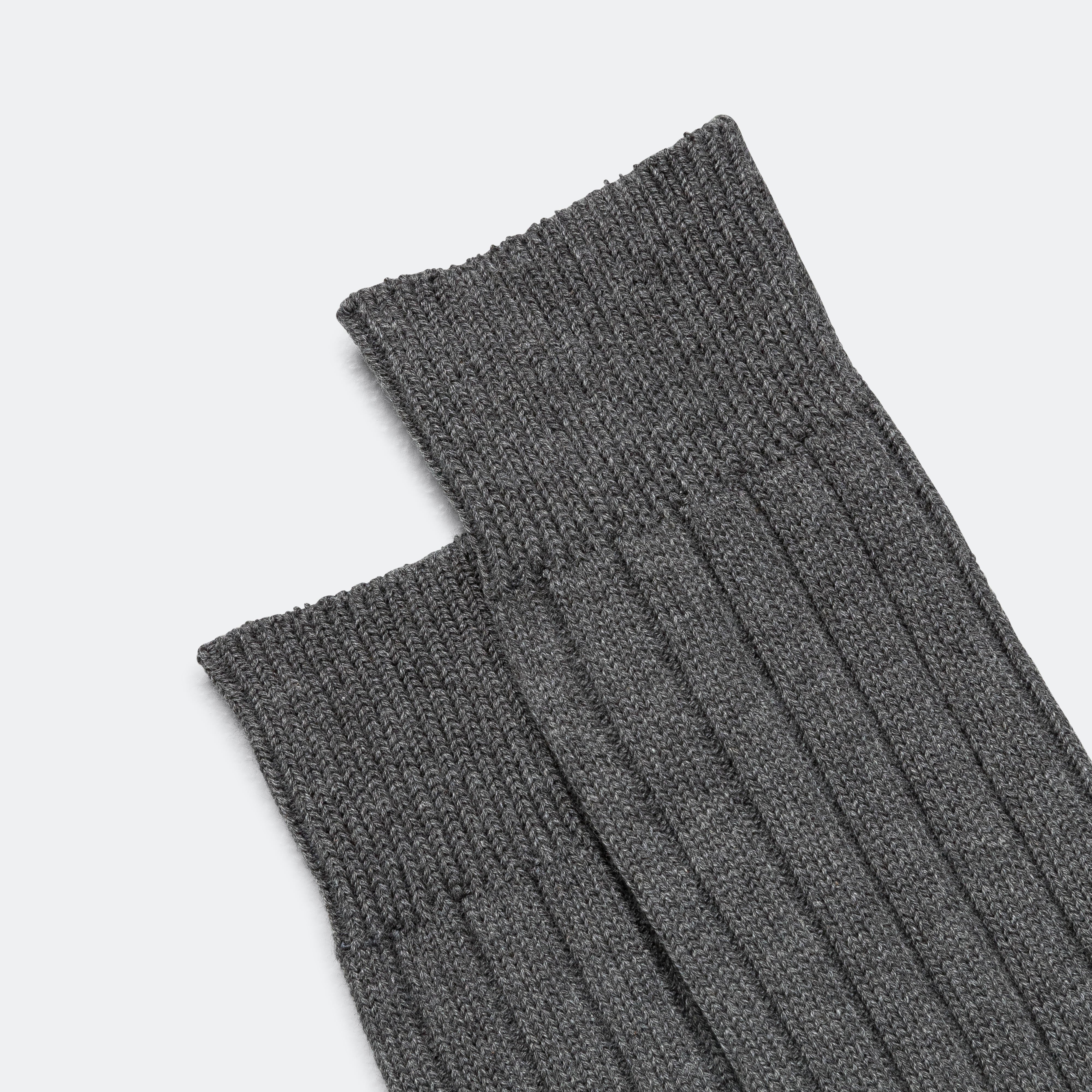 Solid Ribs Socks - Charcoal - Image 3