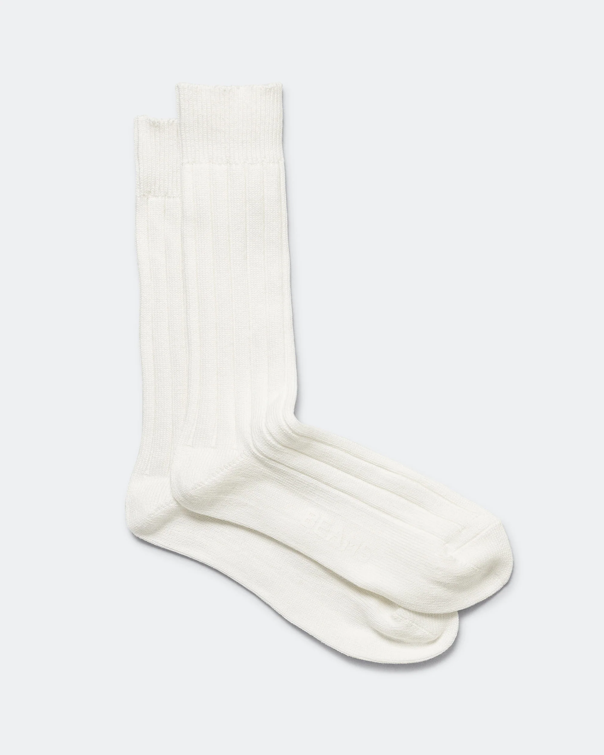 Solid Ribs Socks - Off White - Image 2