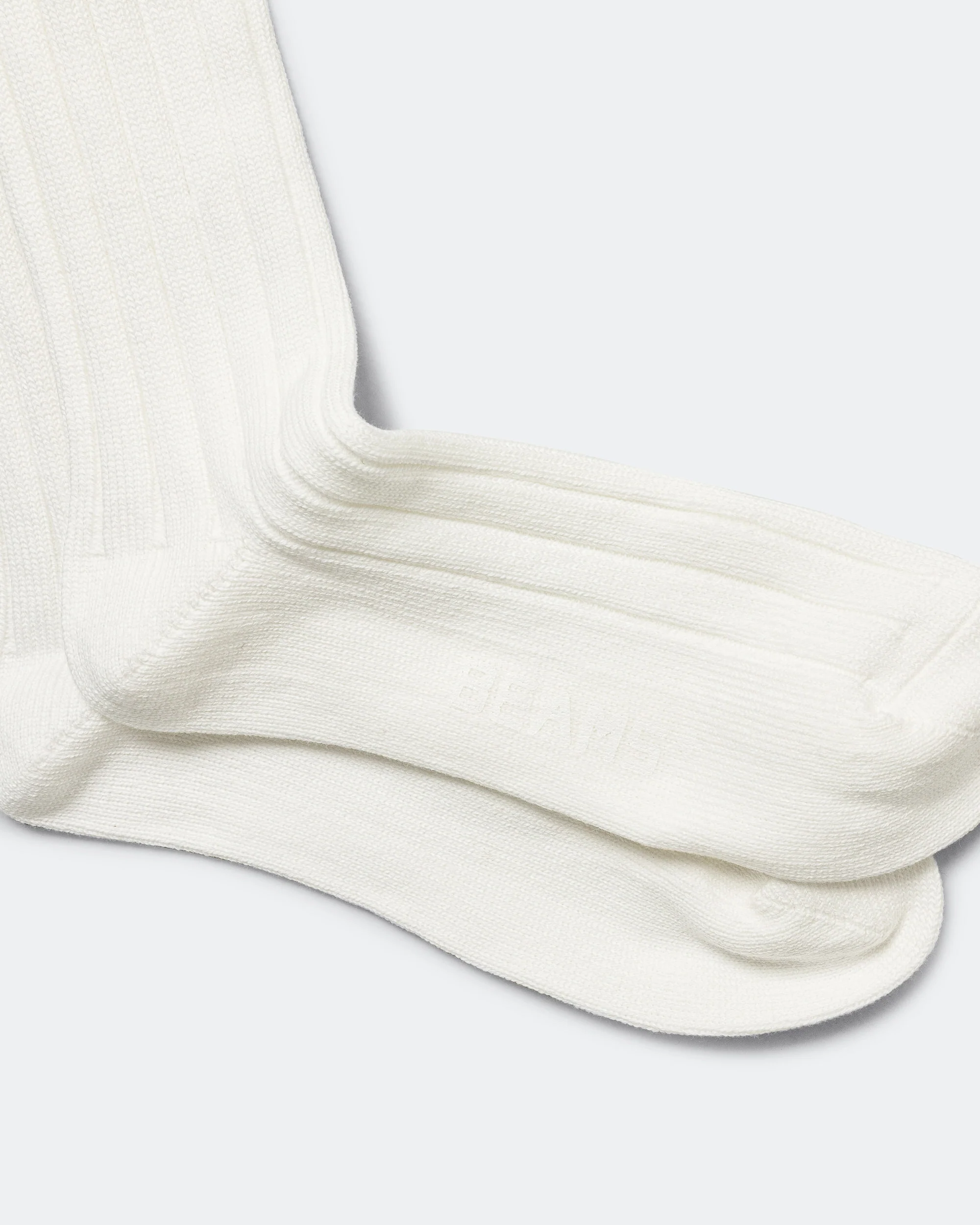 Solid Ribs Socks - Off White - Image 4