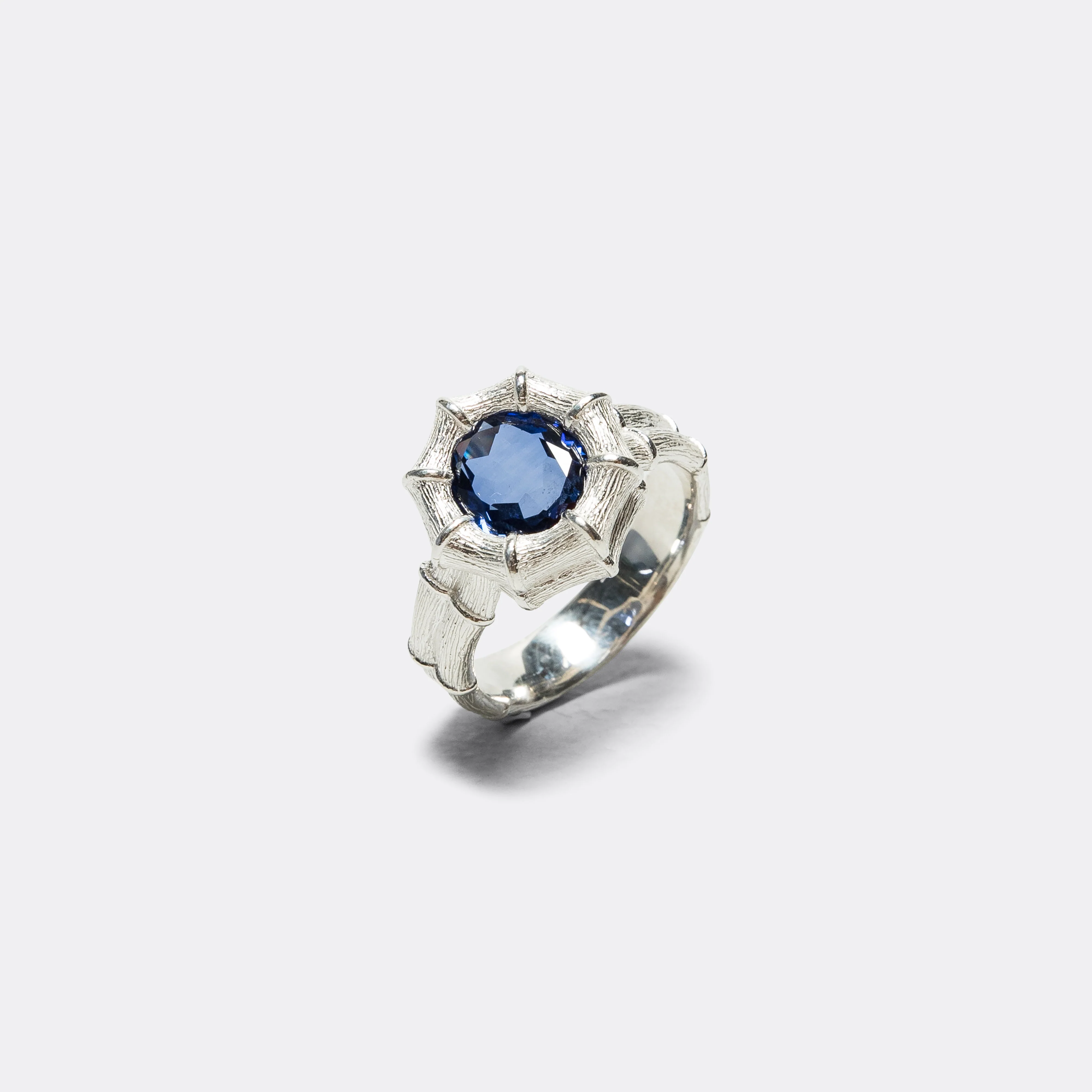Bamboo Ring - Blue/925 Silver - Image 5