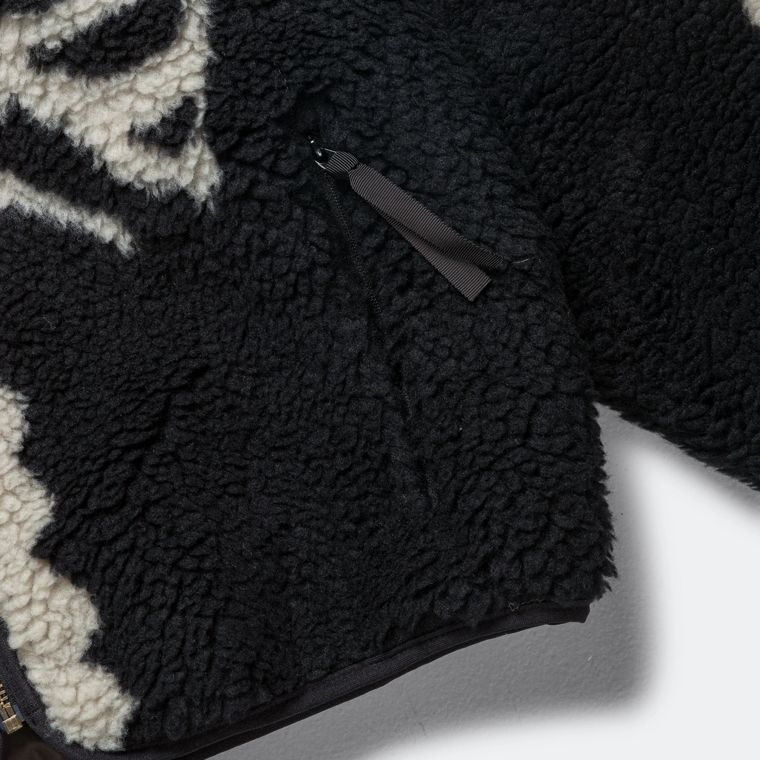 BONE Boa Fleece Reversible Blouson - Black - Image 8