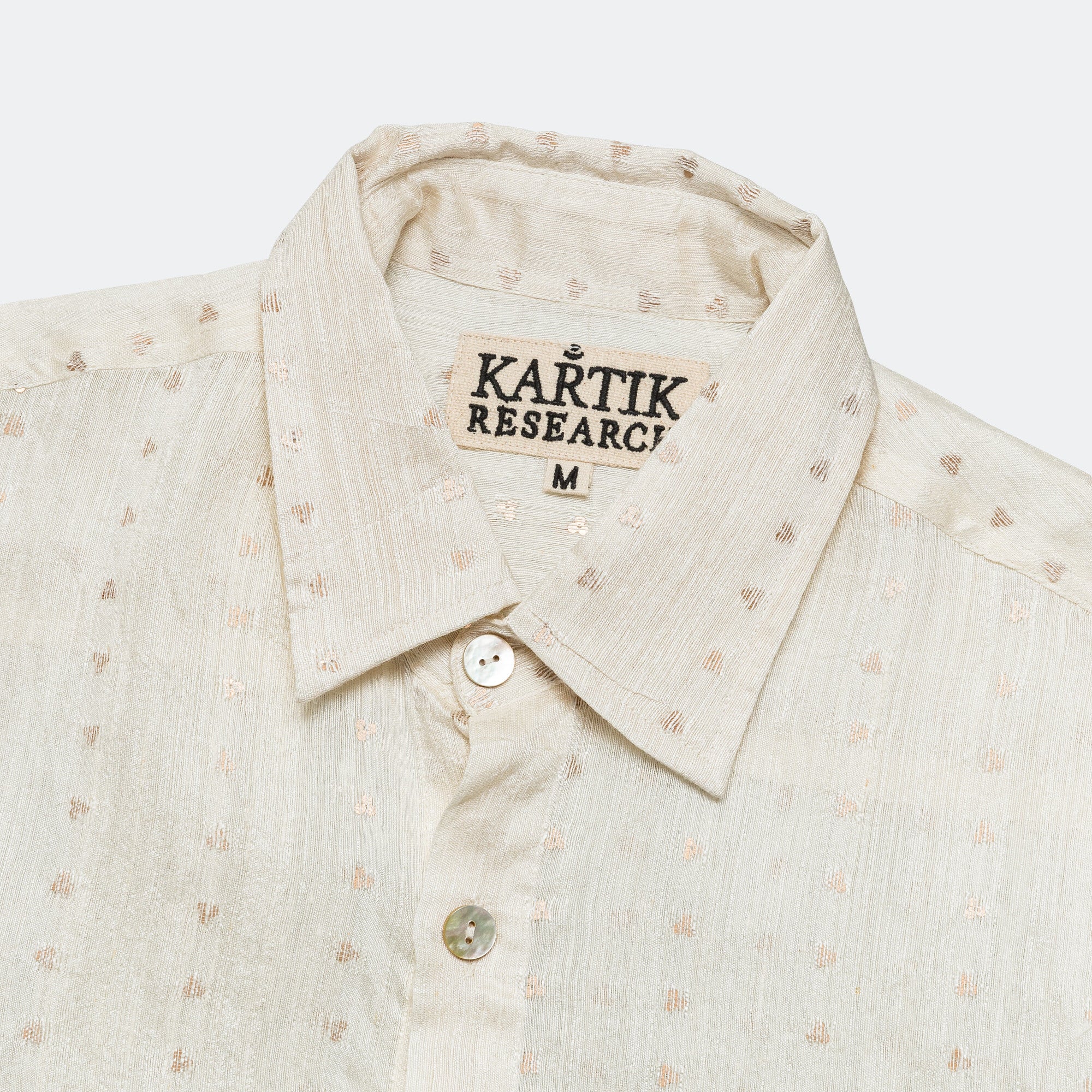 Box Shirt LS - Sequin Weave White/Gold - Image 2
