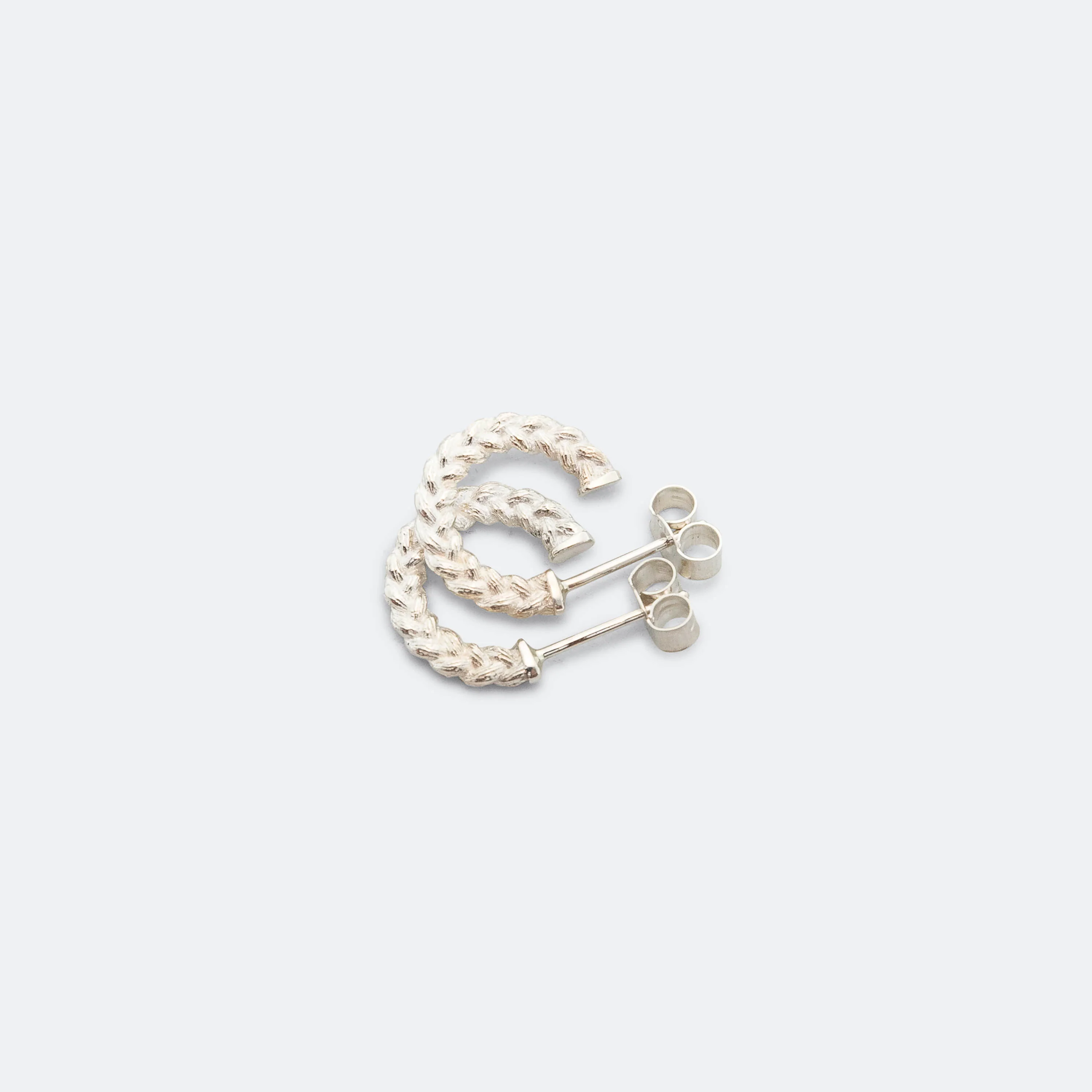 Braided Hoop Earrings - 925 Silver - Image 2