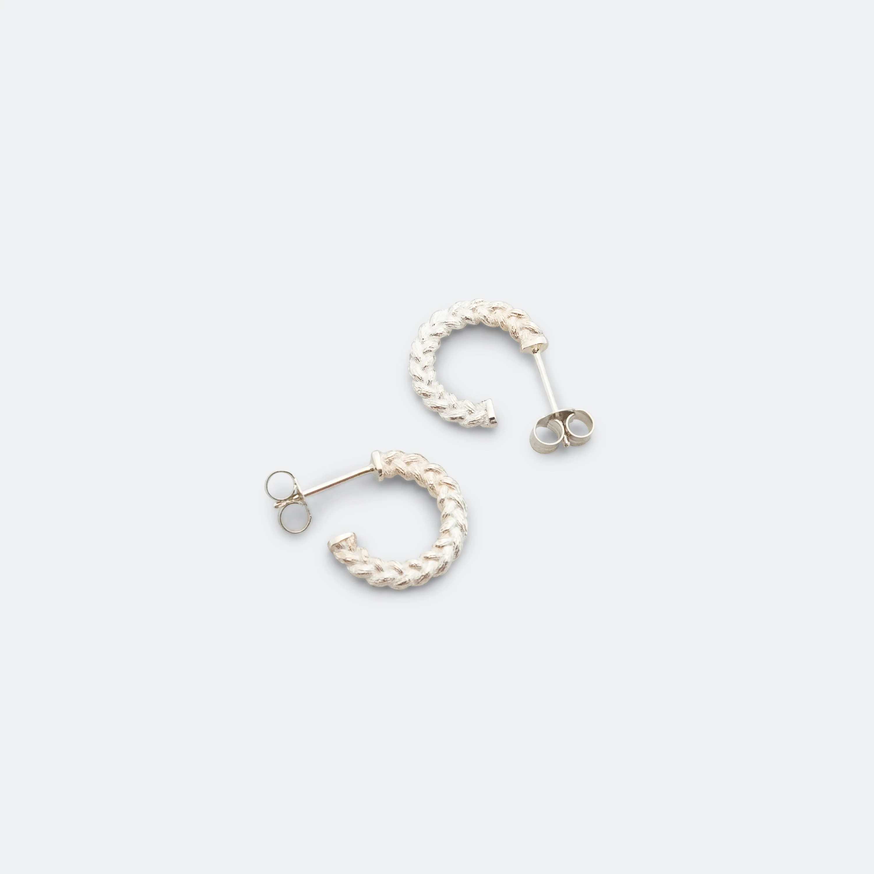 Braided Hoop Earrings - 925 Silver - Image 3
