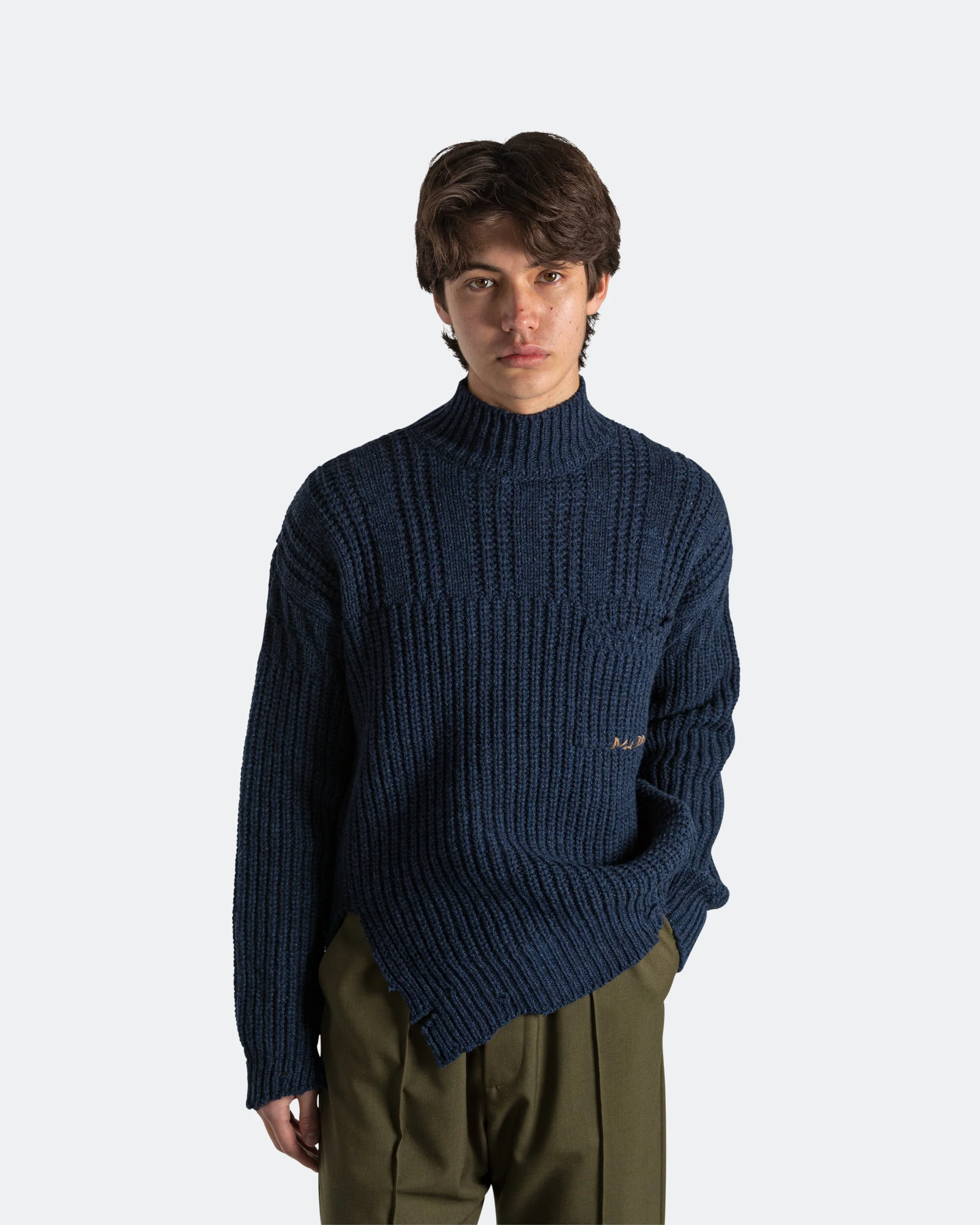 Broken Fisherman Wool Turtleneck - Cornflower - Image 2